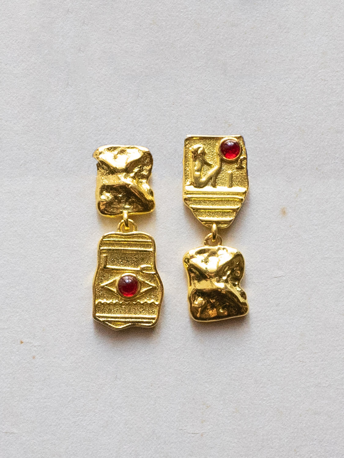 Ancient Egypt Asymmetrical Symbolic Earrings1