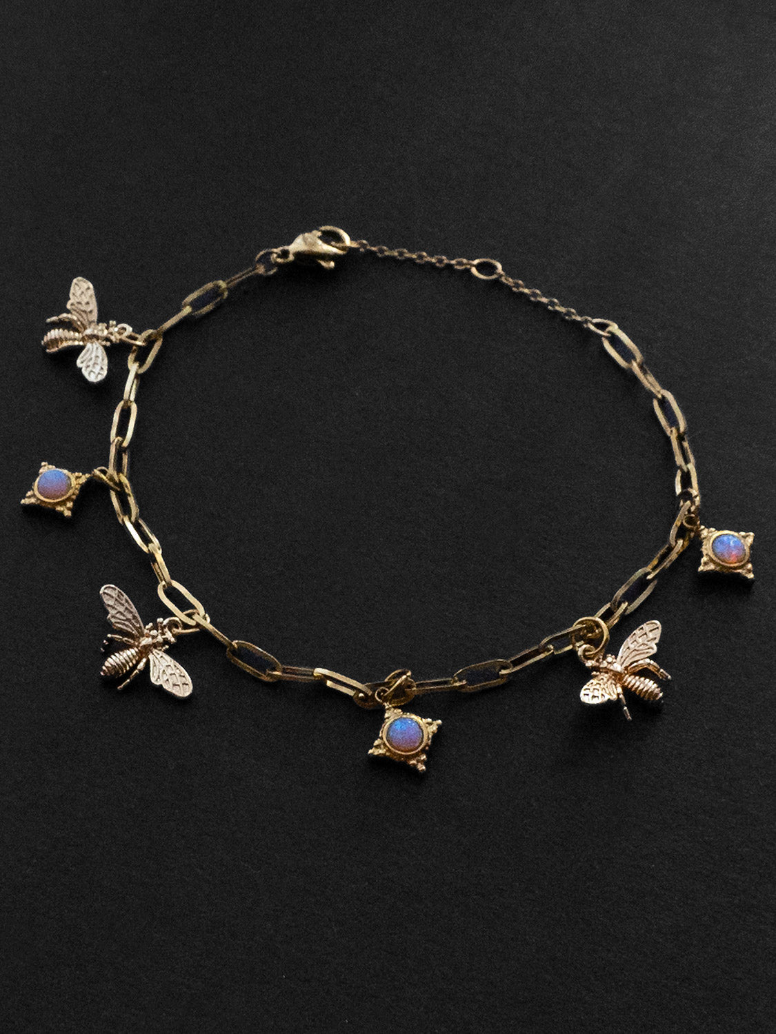 Bee   Opal Charm Bracelet   Periwinkle Blue 2