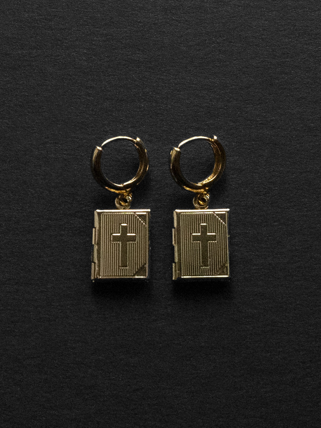 Book Locket Huggies - Gold