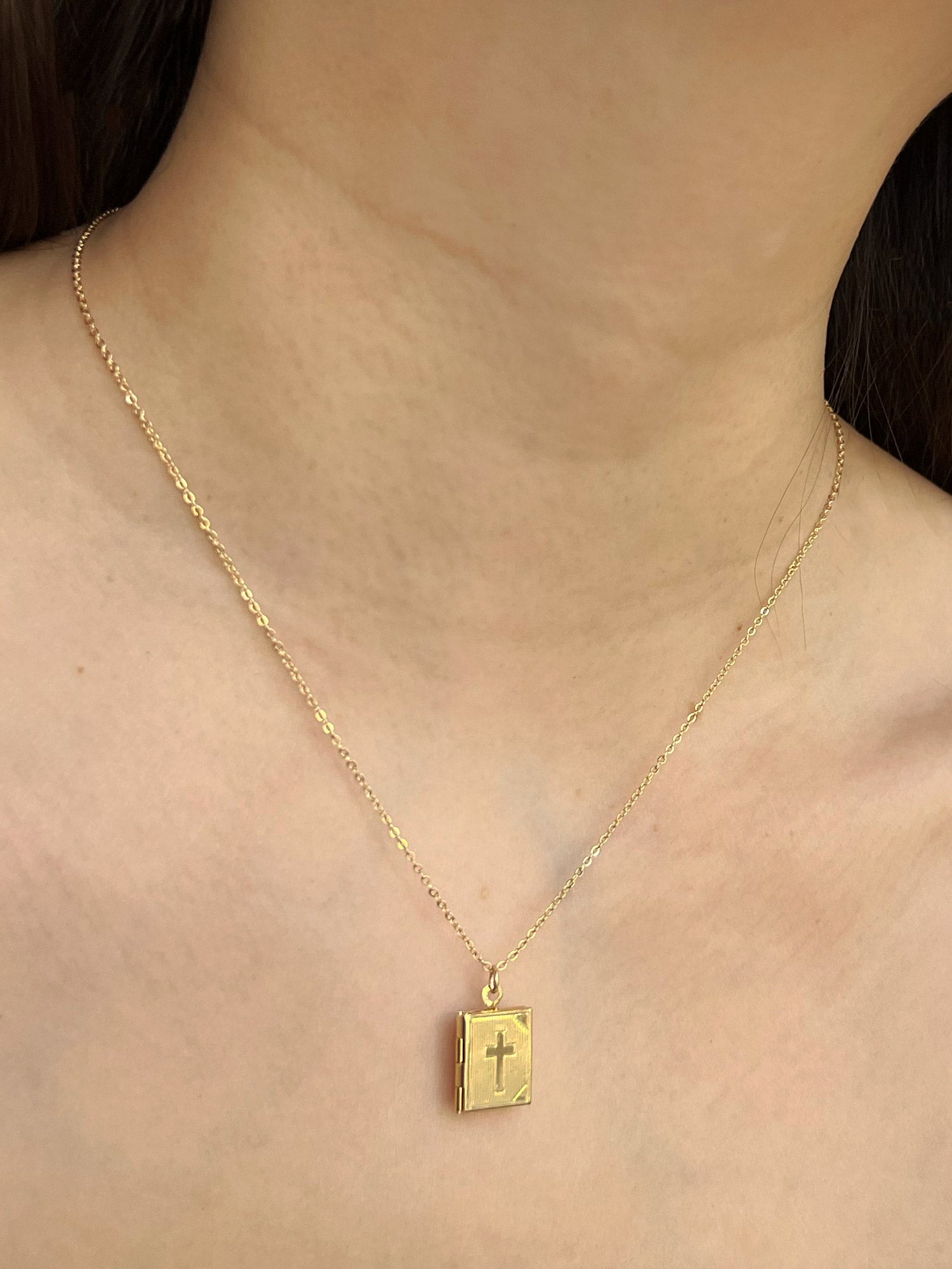 Book Locket Huggies - Gold