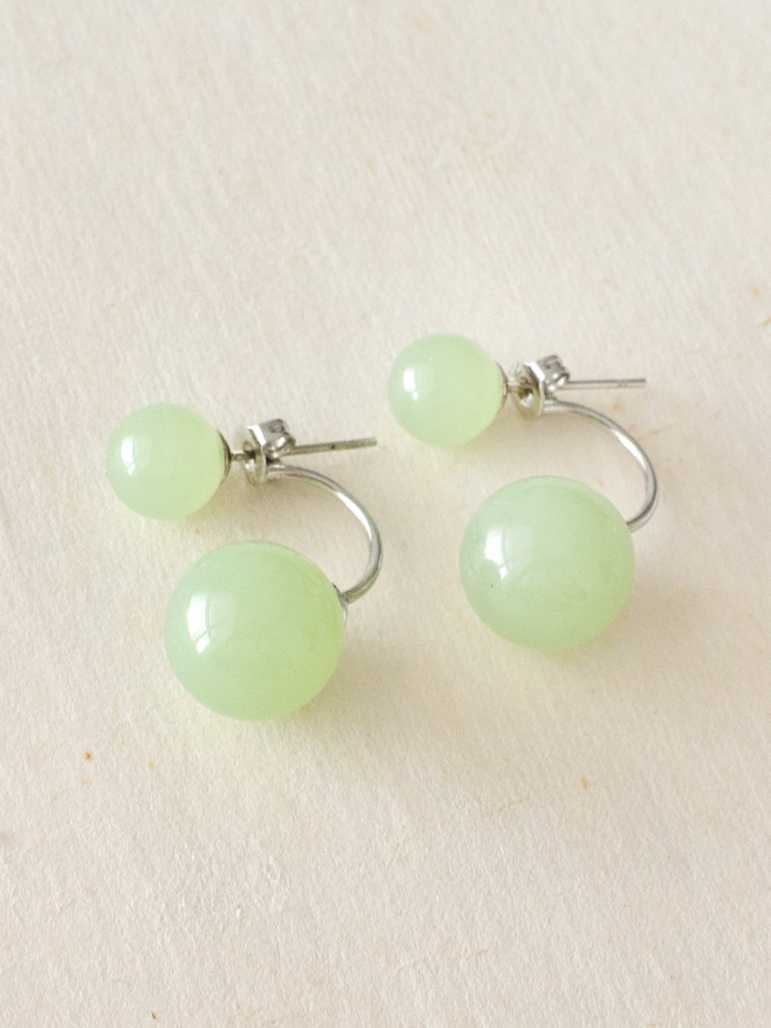 Bubble Jade Earrings, S925 - Silver