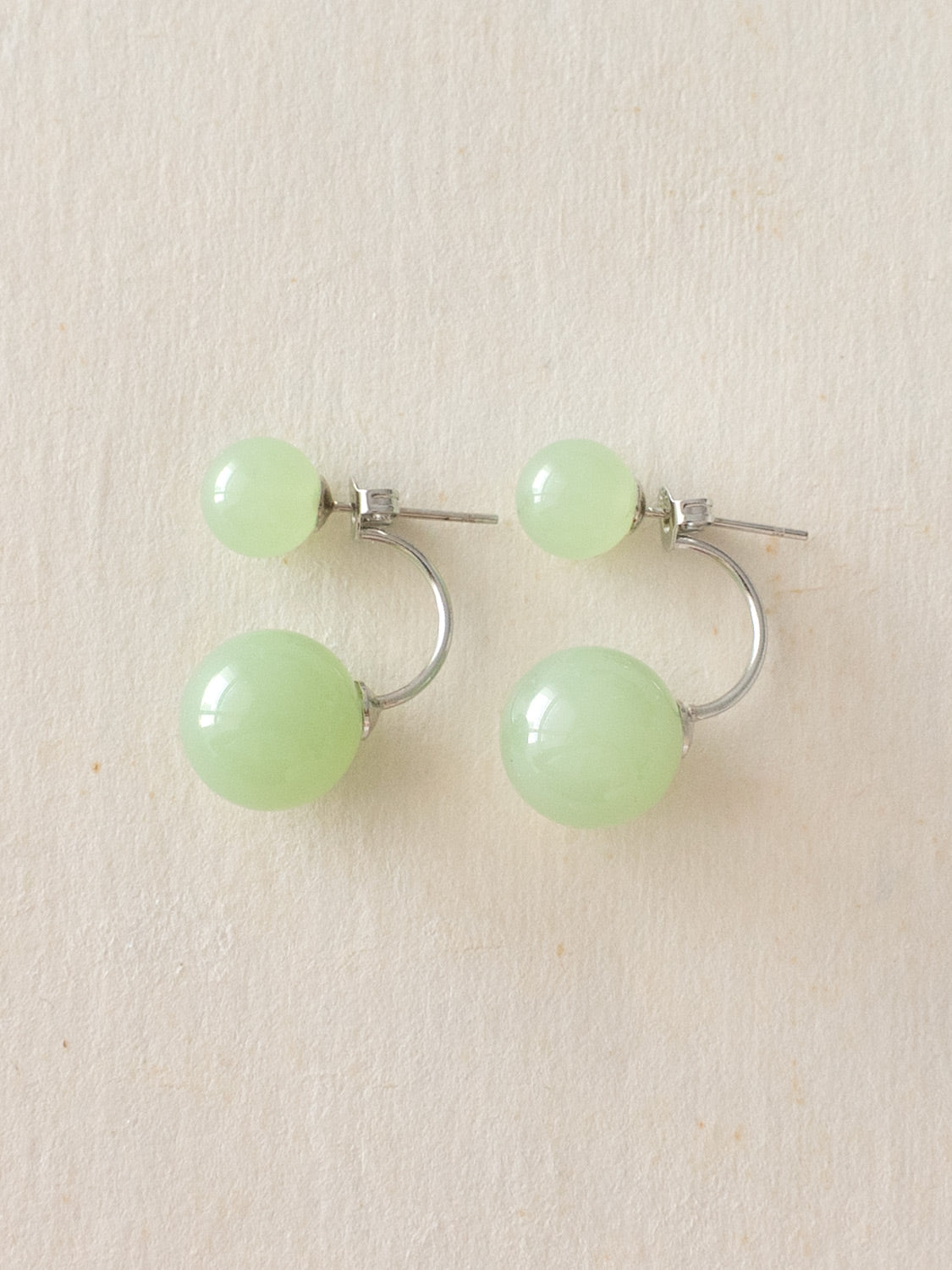 Bubble Jade Earrings, S925 - Silver