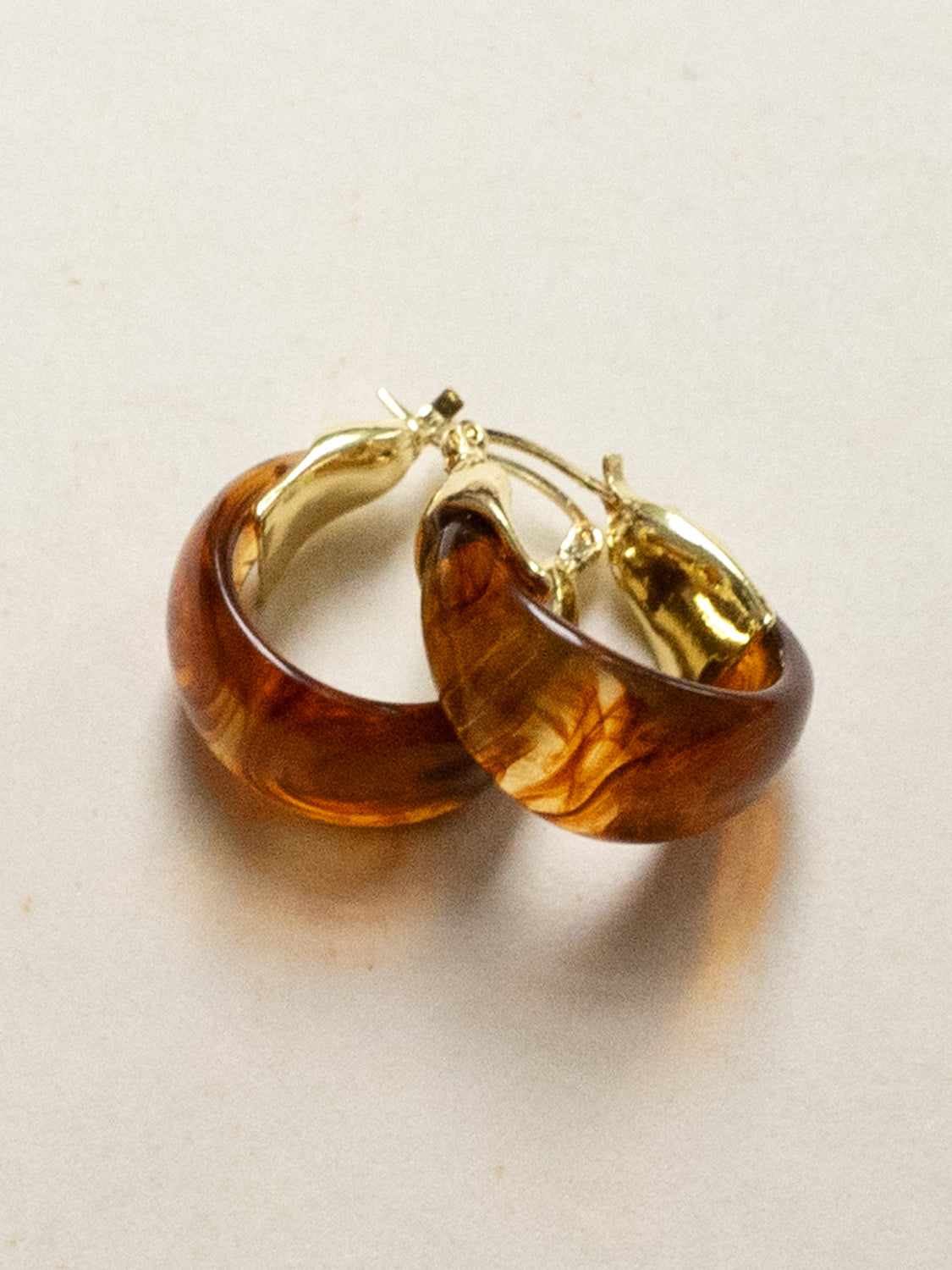 Chunky Cradle Hoops - Brown