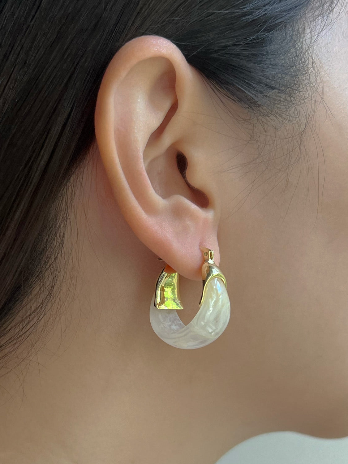 Chunky Cradle Hoops - White