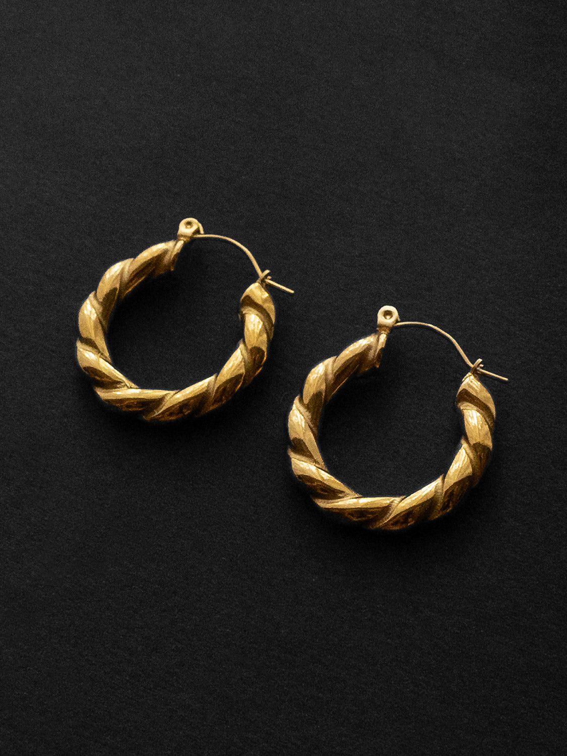 Chunky Twist Gold Hoops