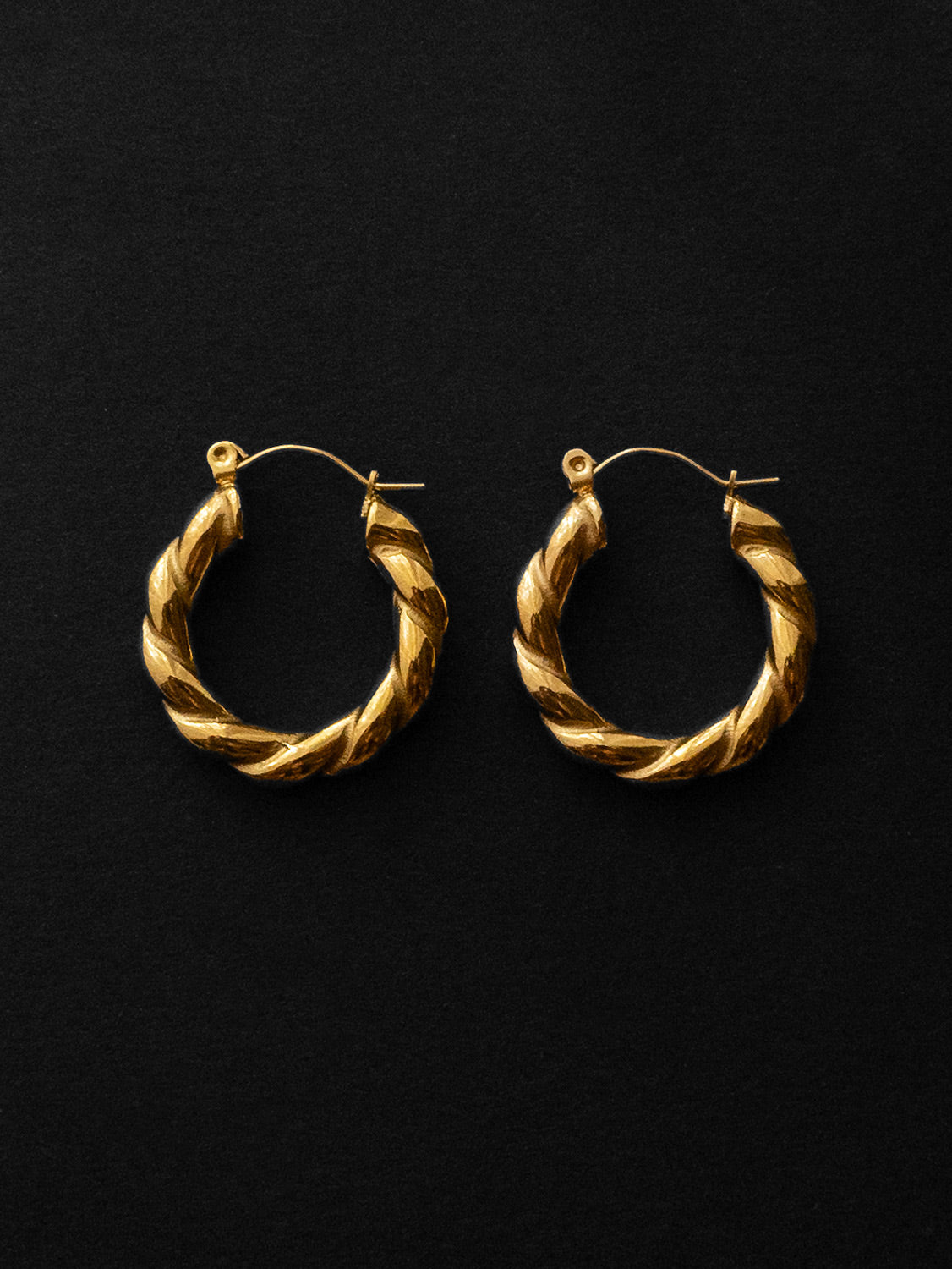 Chunky Twist Gold Hoops