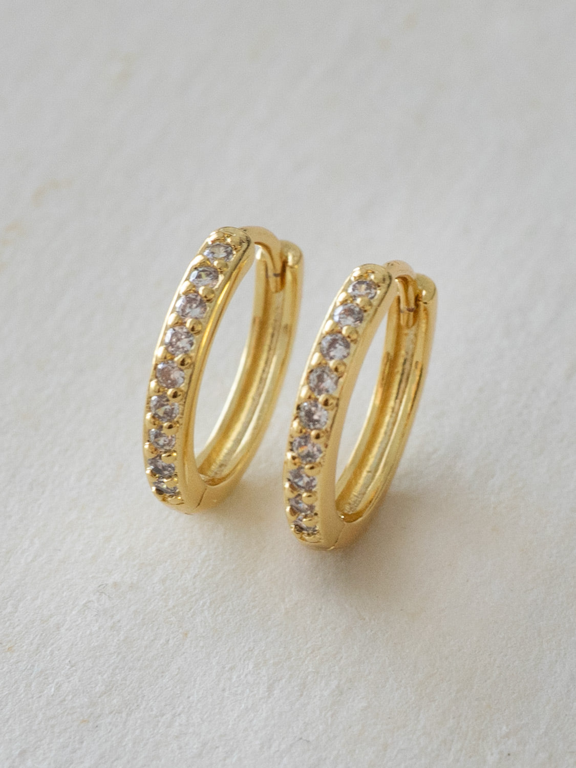 Classic Pave Huggies  S925   Gold  1