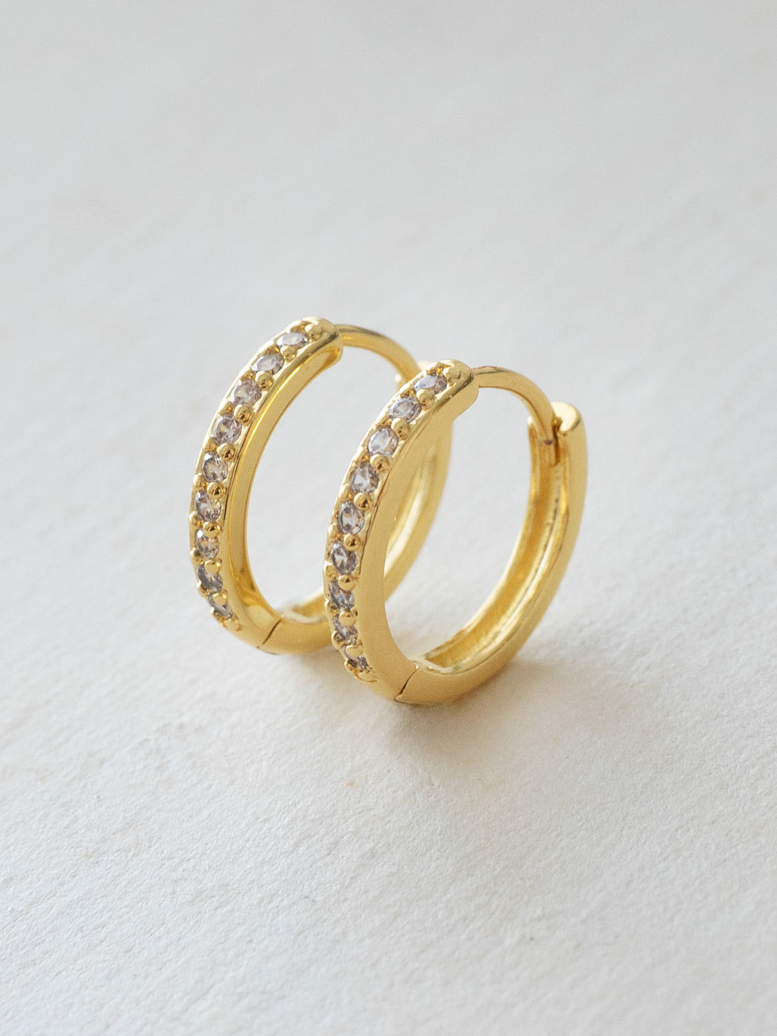 Classic Pave Huggies  S925   Gold  1