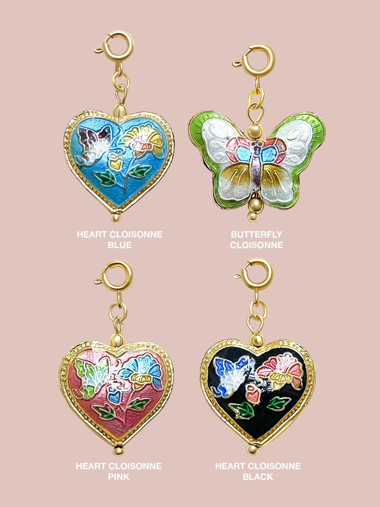 Cloisonne charms labels