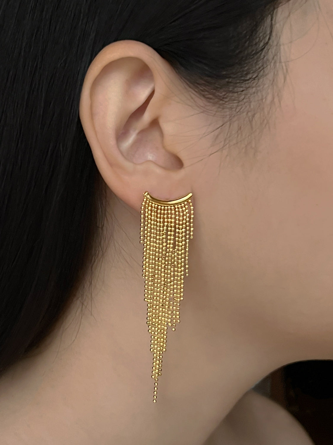 Curtain Call Cascading Earrings - Gold