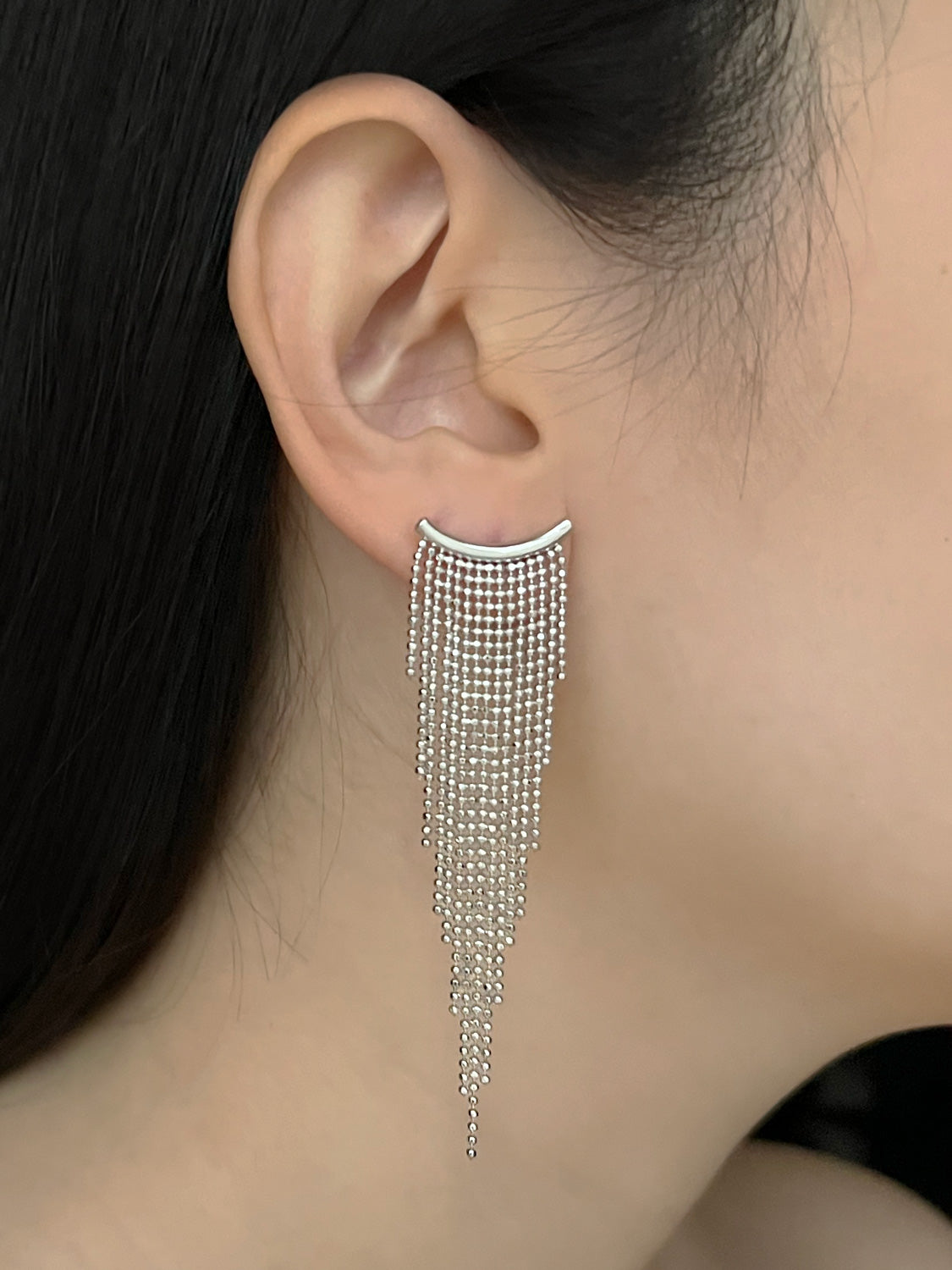 Curtain Call Cascading Earrings - Silver