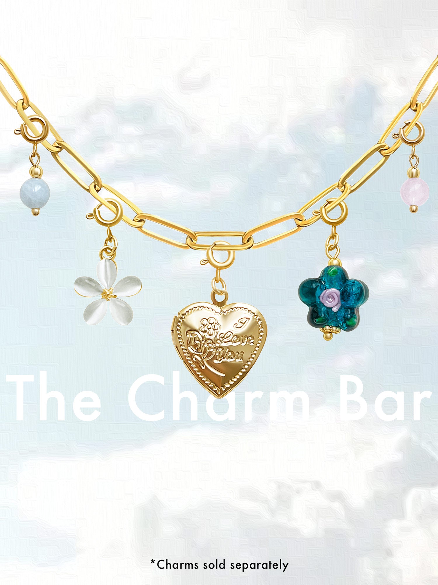 Gabi Charm Necklace (Gold-Plated Stainless Steel)
