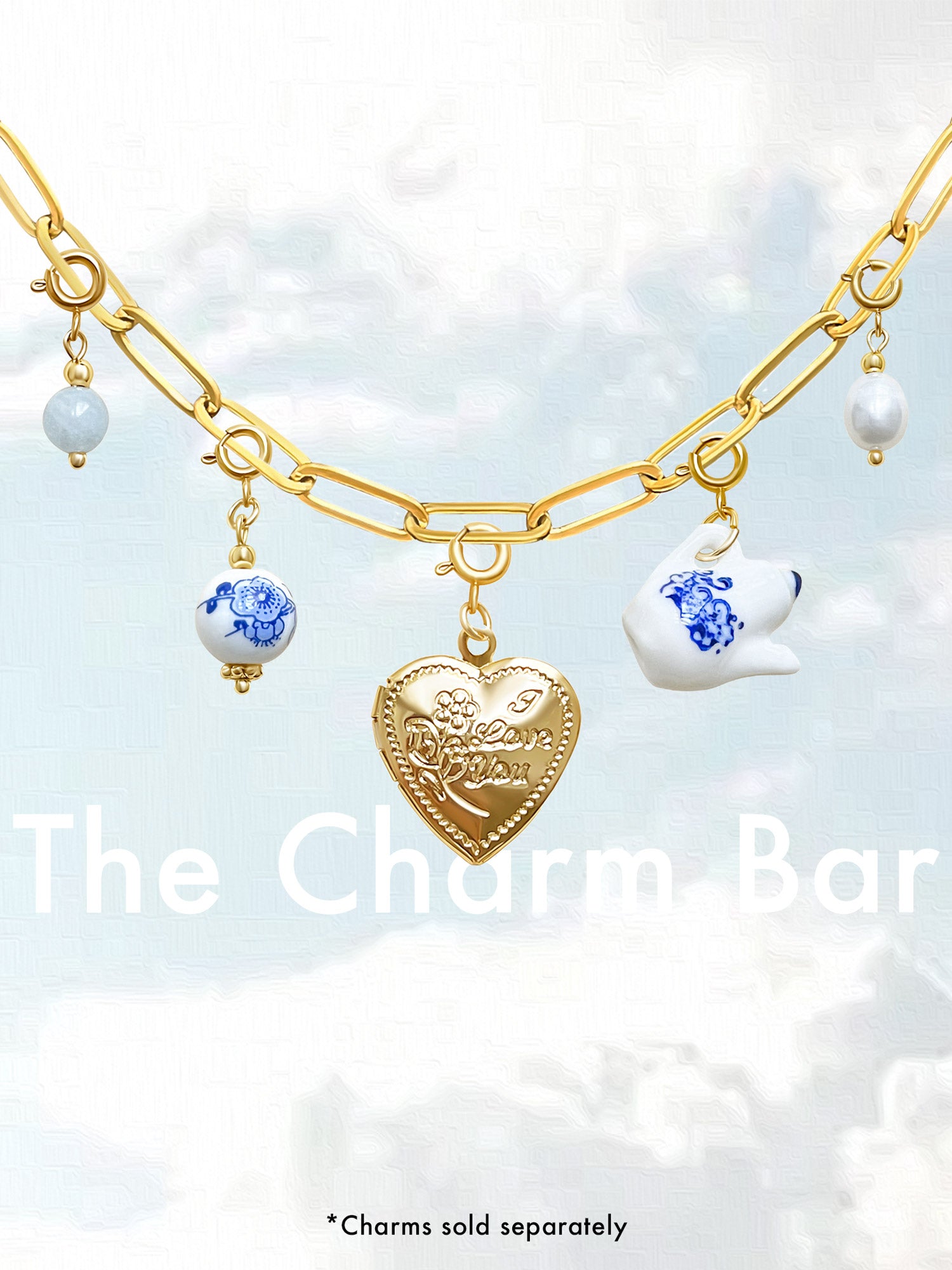 Gabi Charm Necklace (Gold-Plated Stainless Steel)