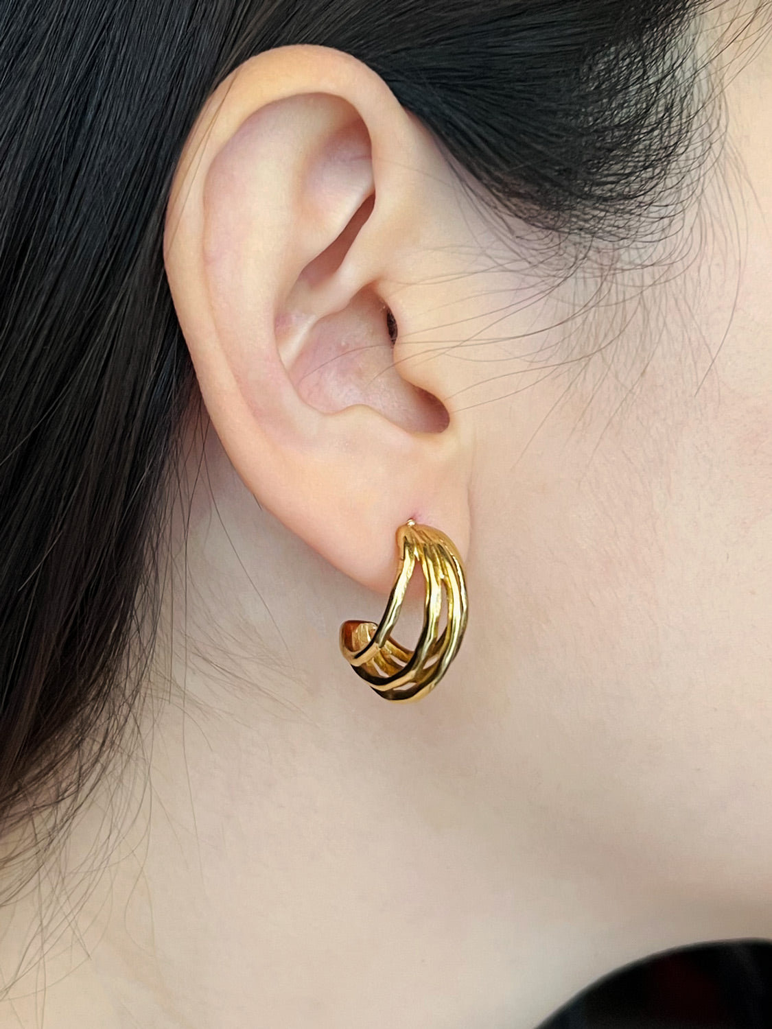 Divergent Earrings   Stainless Steel  Gold3