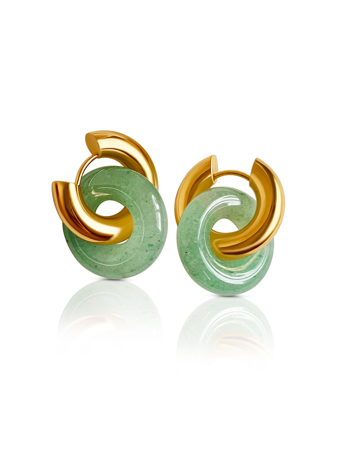 Créoles Donut - Aventurine Verte