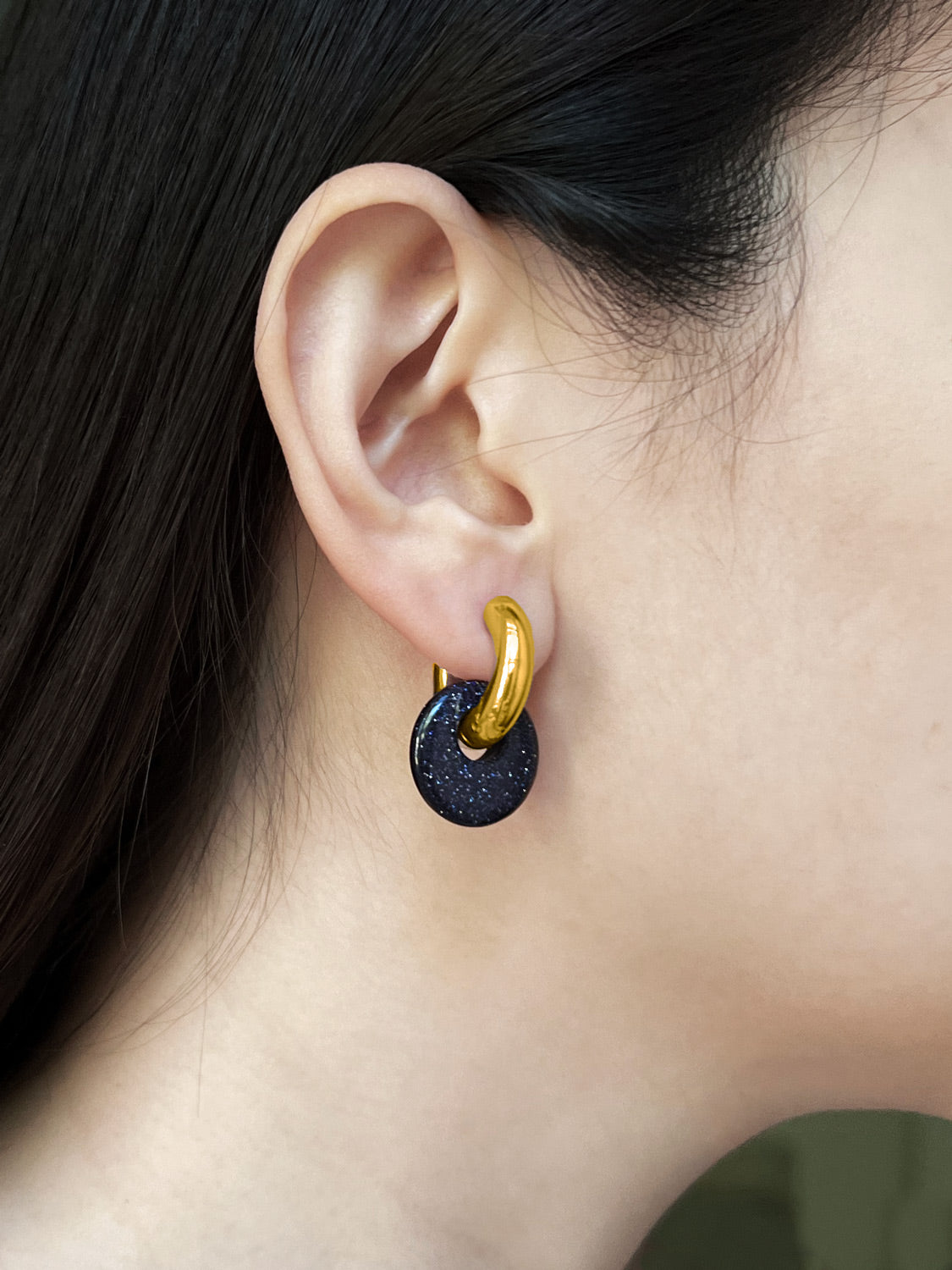 Donut Hoops, Silver V2 - Midnight Blue Galaxy