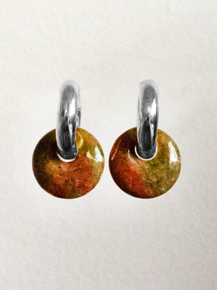 Donut Hoops  Silver V2   Unakite1