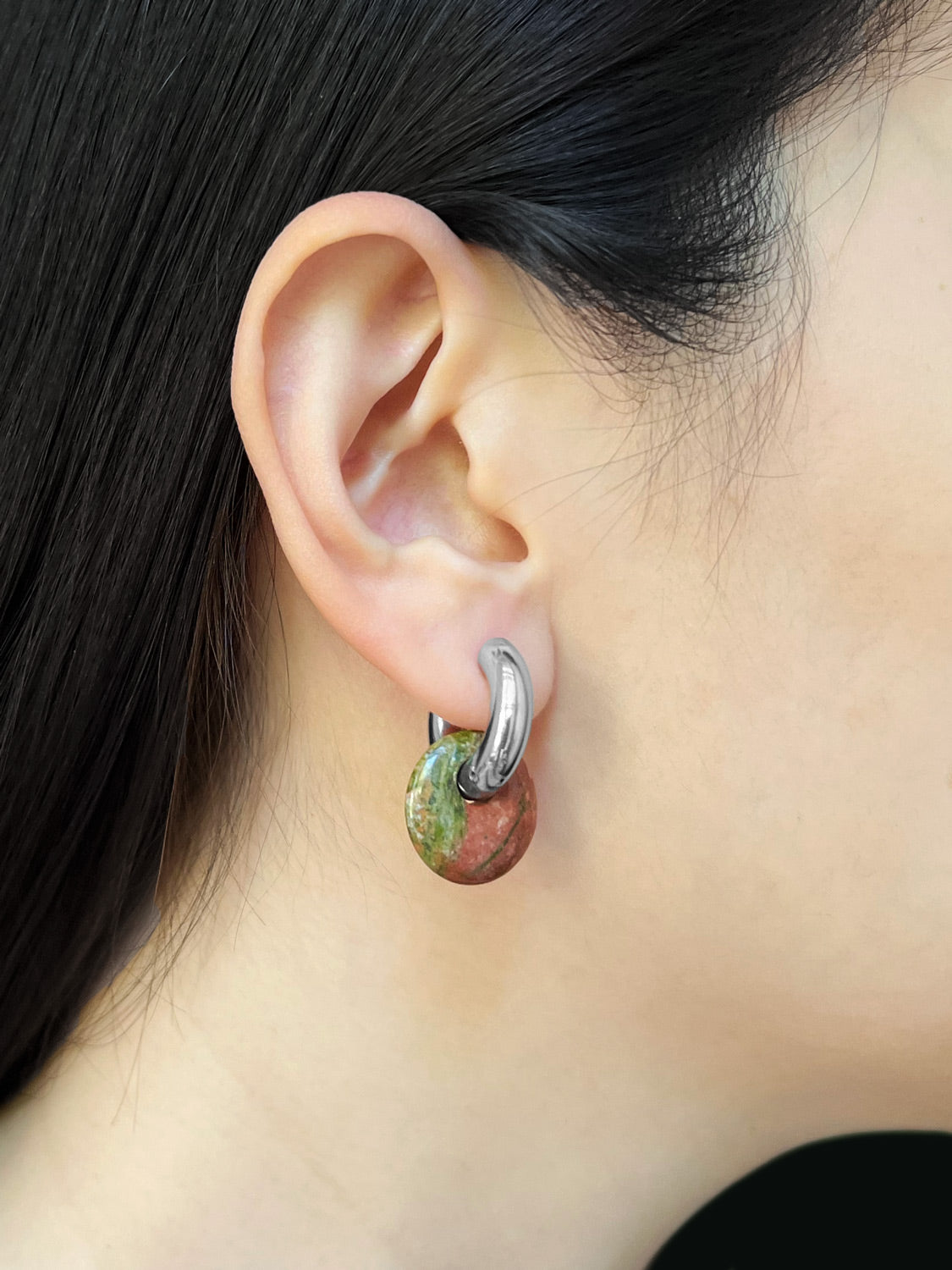 Donut Hoops  Silver V2   Unakite3