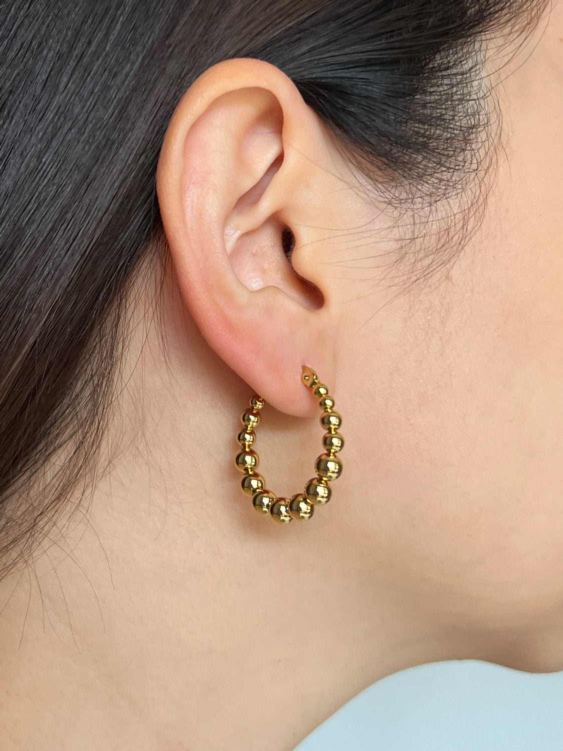 Globules Hoops - Stainless Steel, Gold