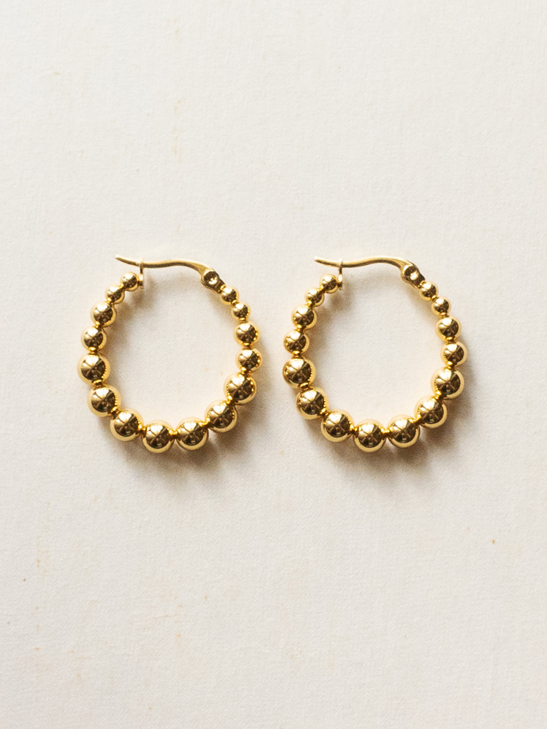 Globules Hoops   Stainless Steel  Gold1