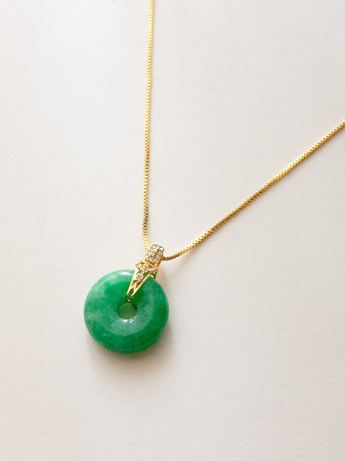 Green Jade Donut Necklace
