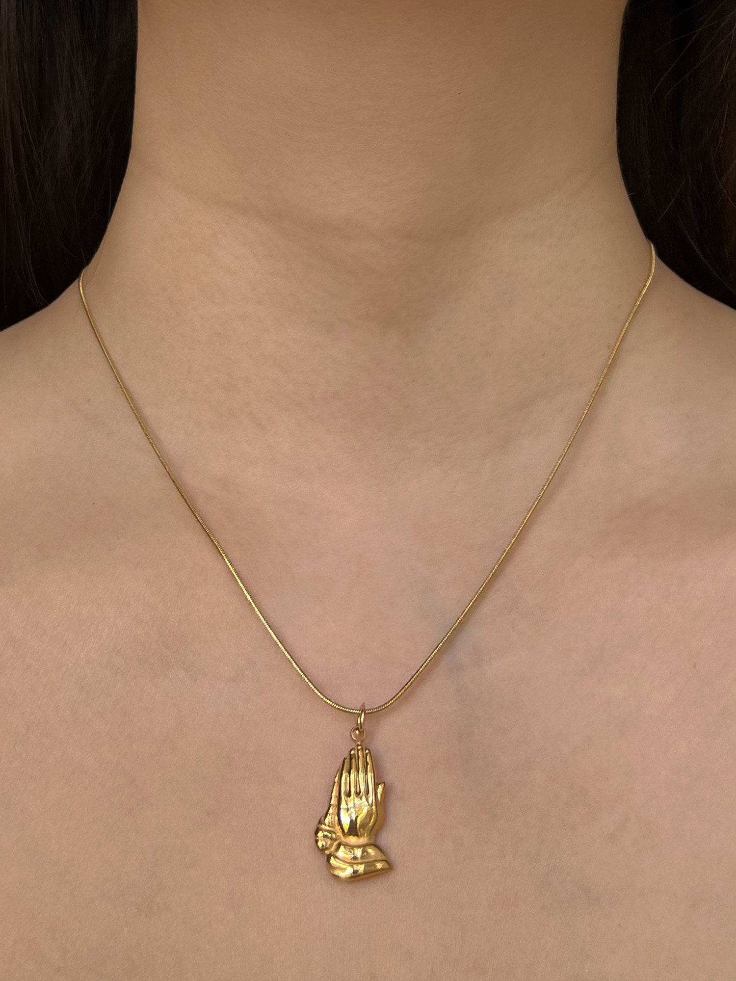 Hands in Prayer Chunky Gold Hoops