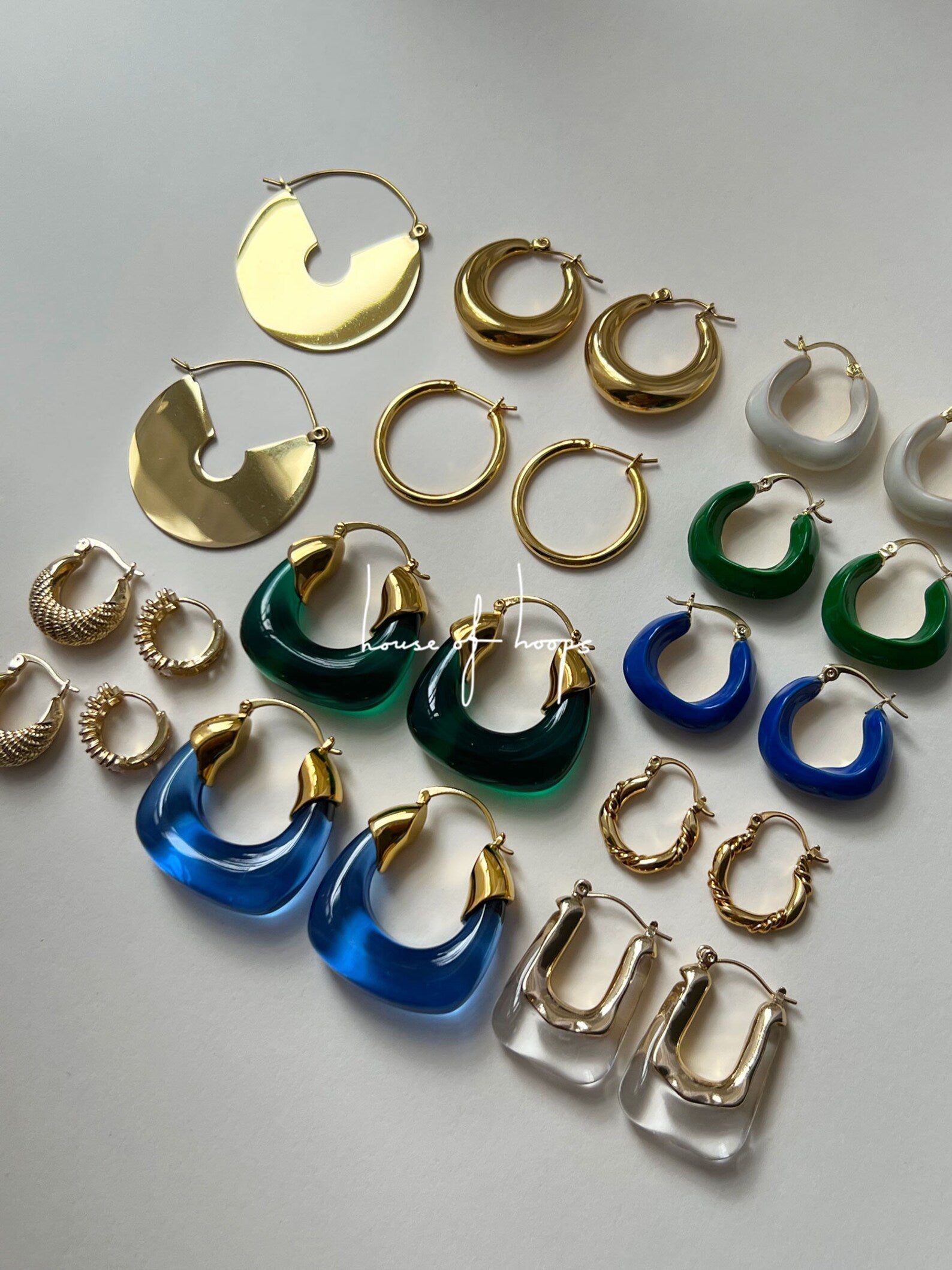 Eclectic Gold Flat Hoops