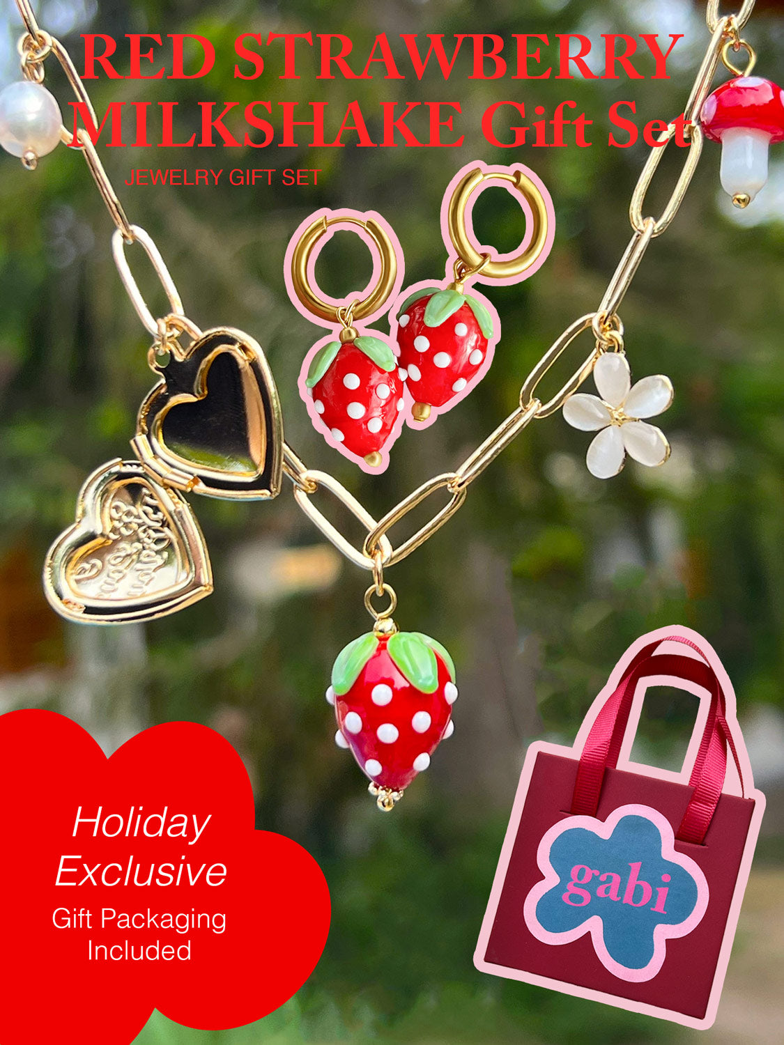 RED STRAWBERRY MILKSHAKE Gift Set