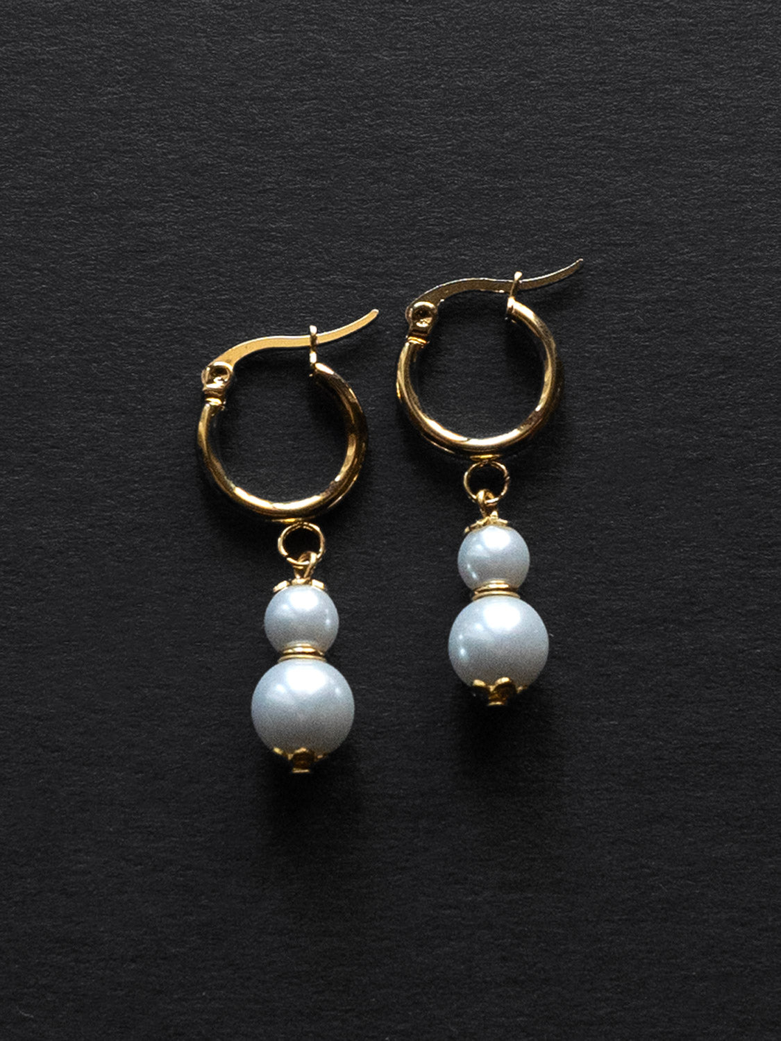 Regal Pearl Hoops - Pearl White