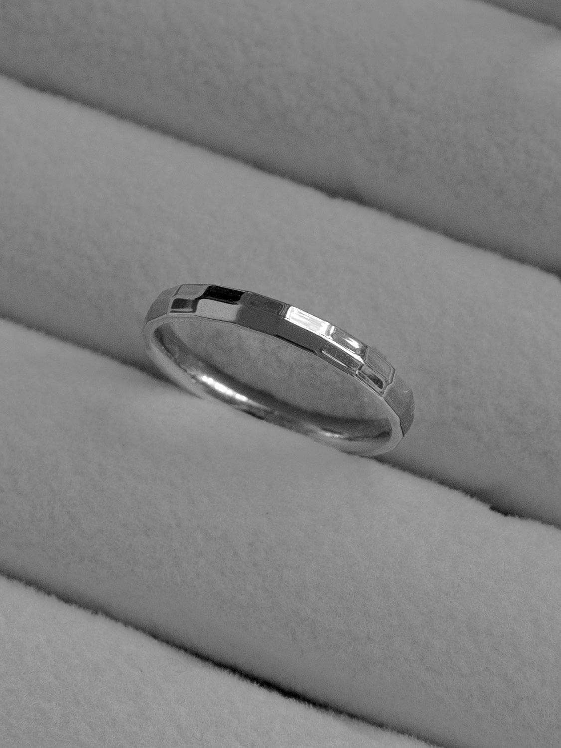 Smooth Hammered Ring, Stainless Steel - Silver