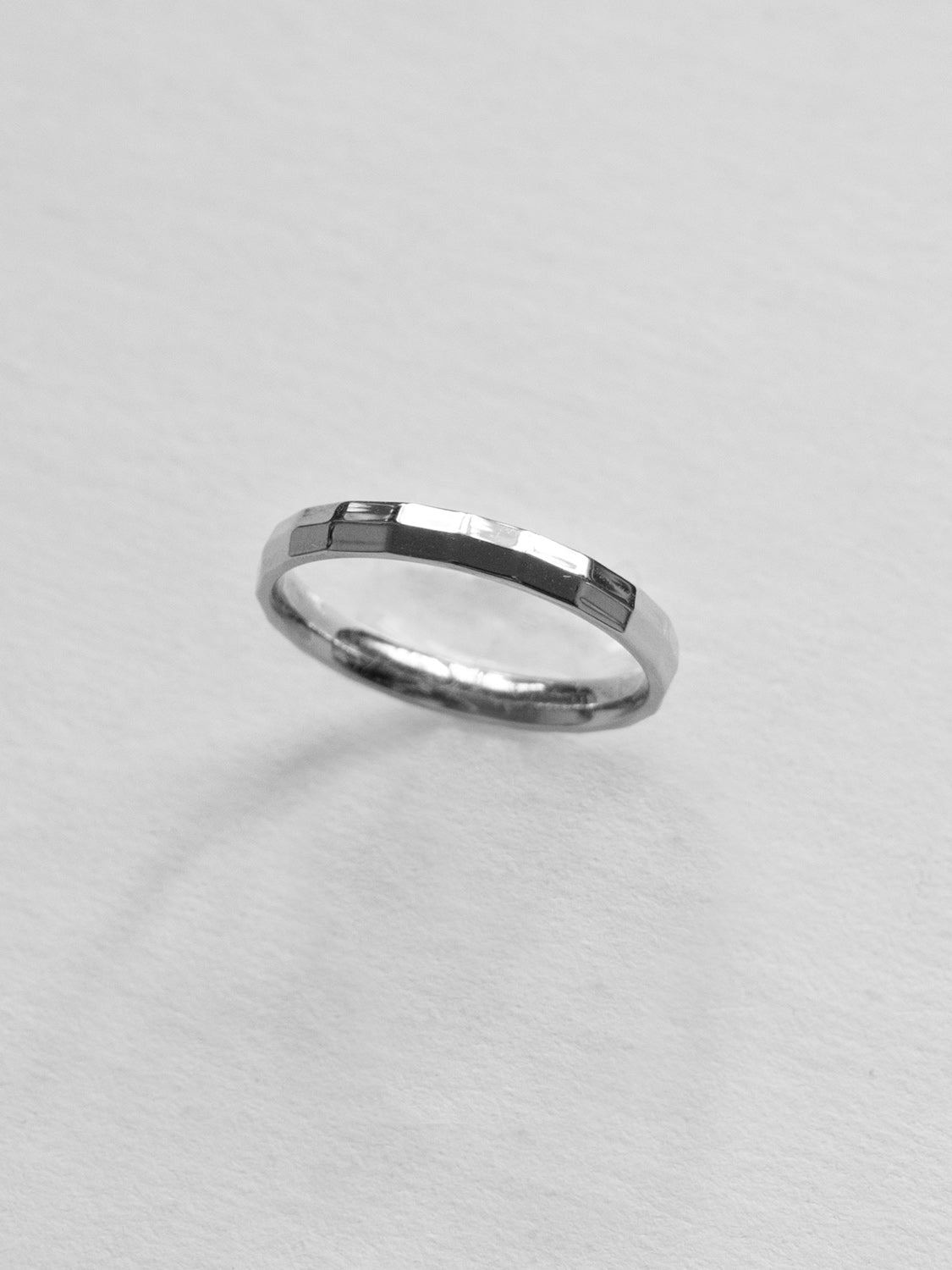 Smooth Hammered Ring, Stainless Steel - Silver