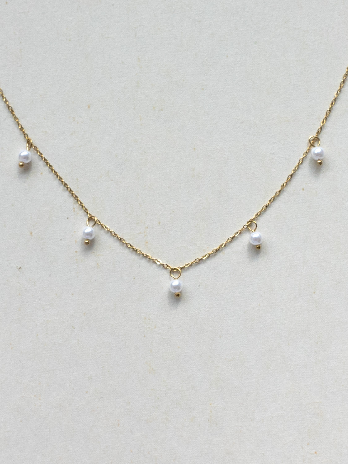 Stainless Steel Dainty Pearl Necklace1