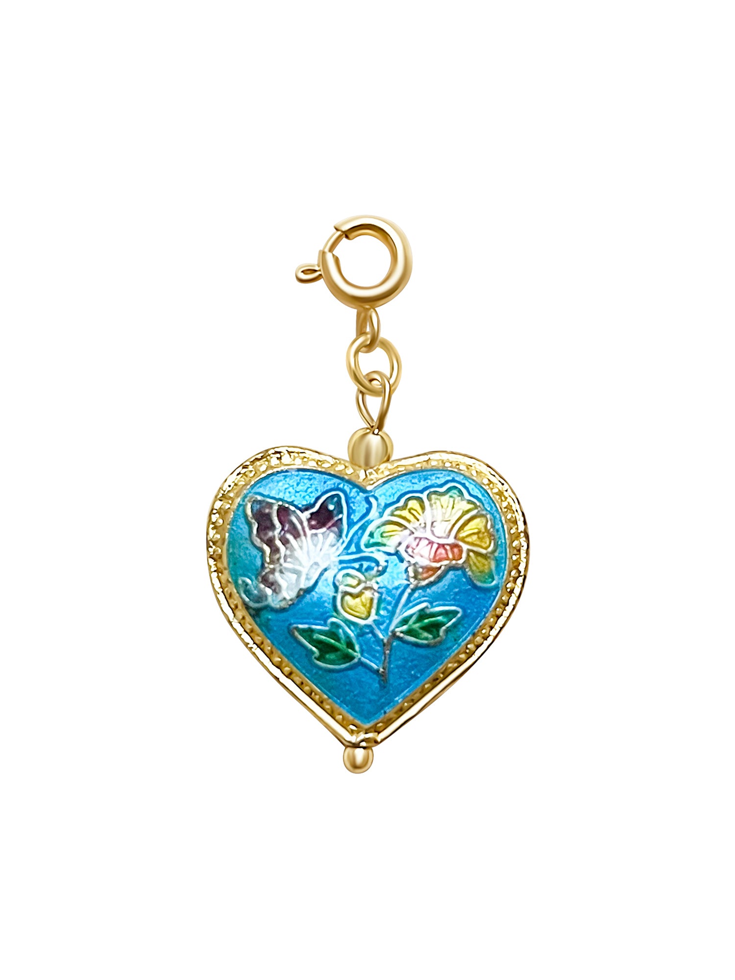 The Charm Bar   Heart Cloisonne   Blue  individual charm