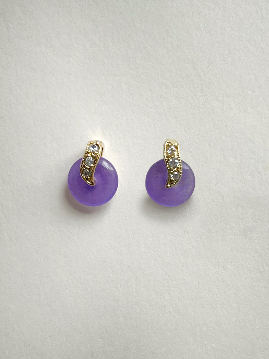 Tiny Jade Donut Earstuds   Purple