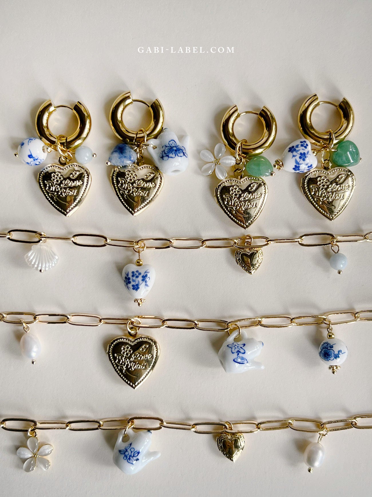 Eclectic Charm Necklace - Blue Heart Ceramic