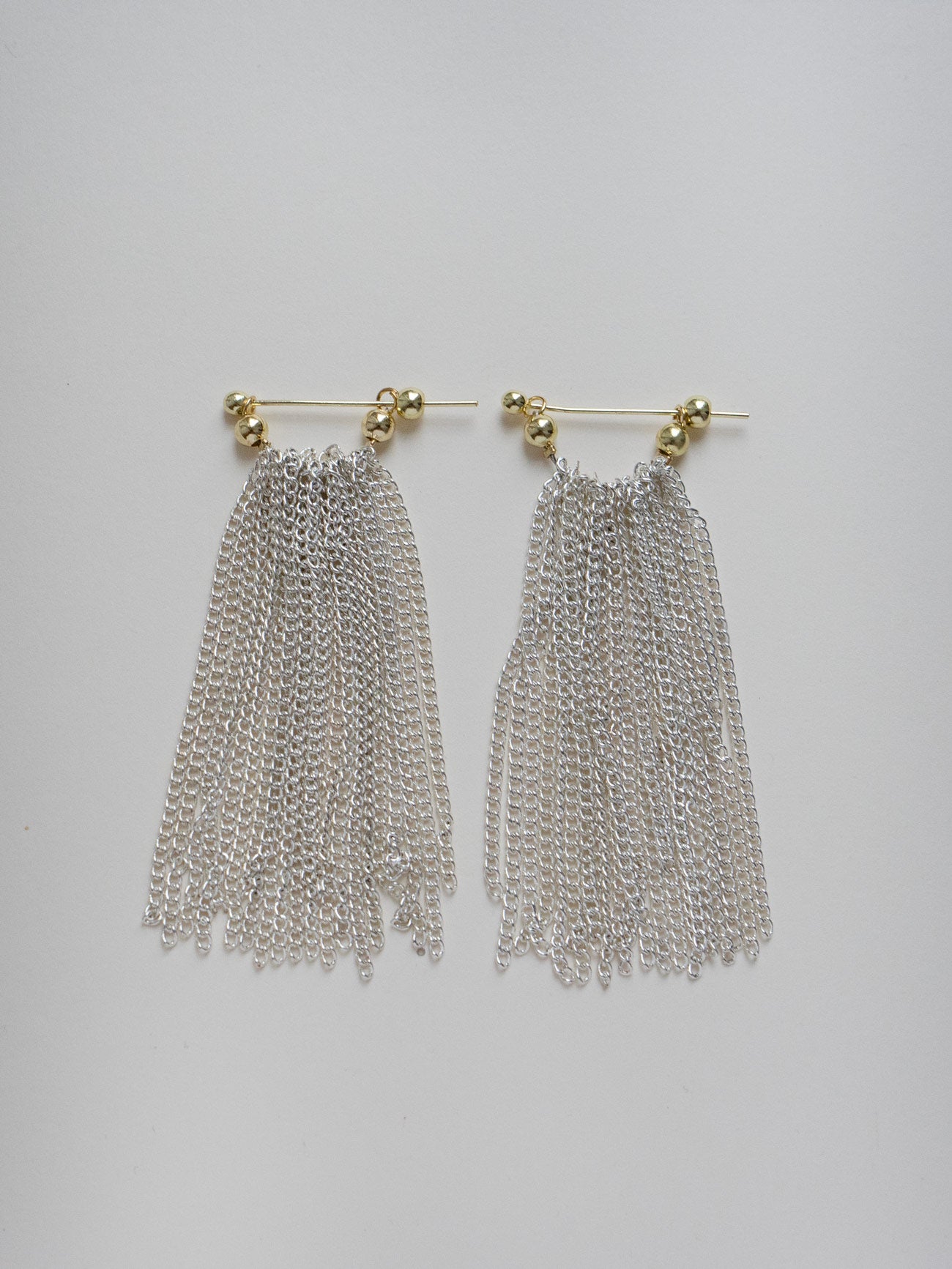 Fluidity Silver Chain Earrings - Long