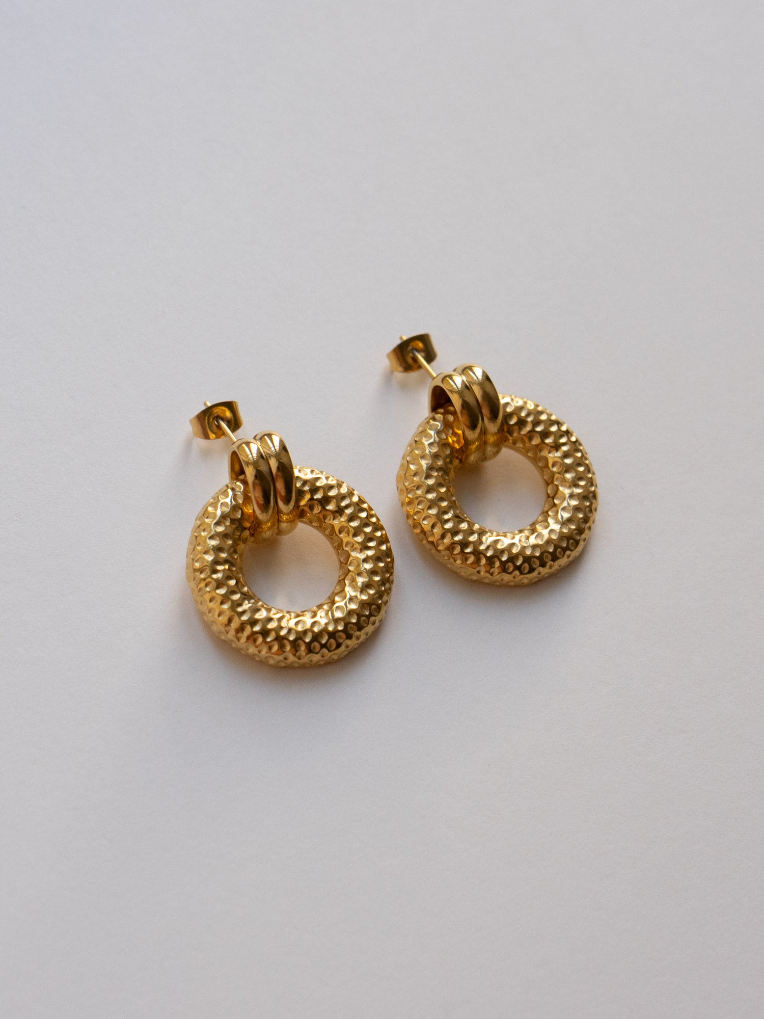 Boucles D'oreilles Donut Anciennes En Or