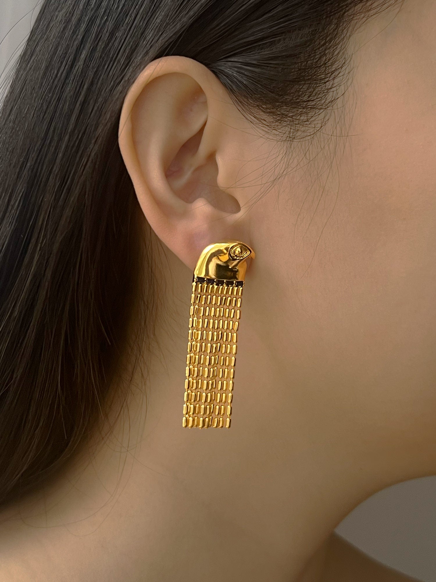 Boucles d'oreilles en cascade Horus