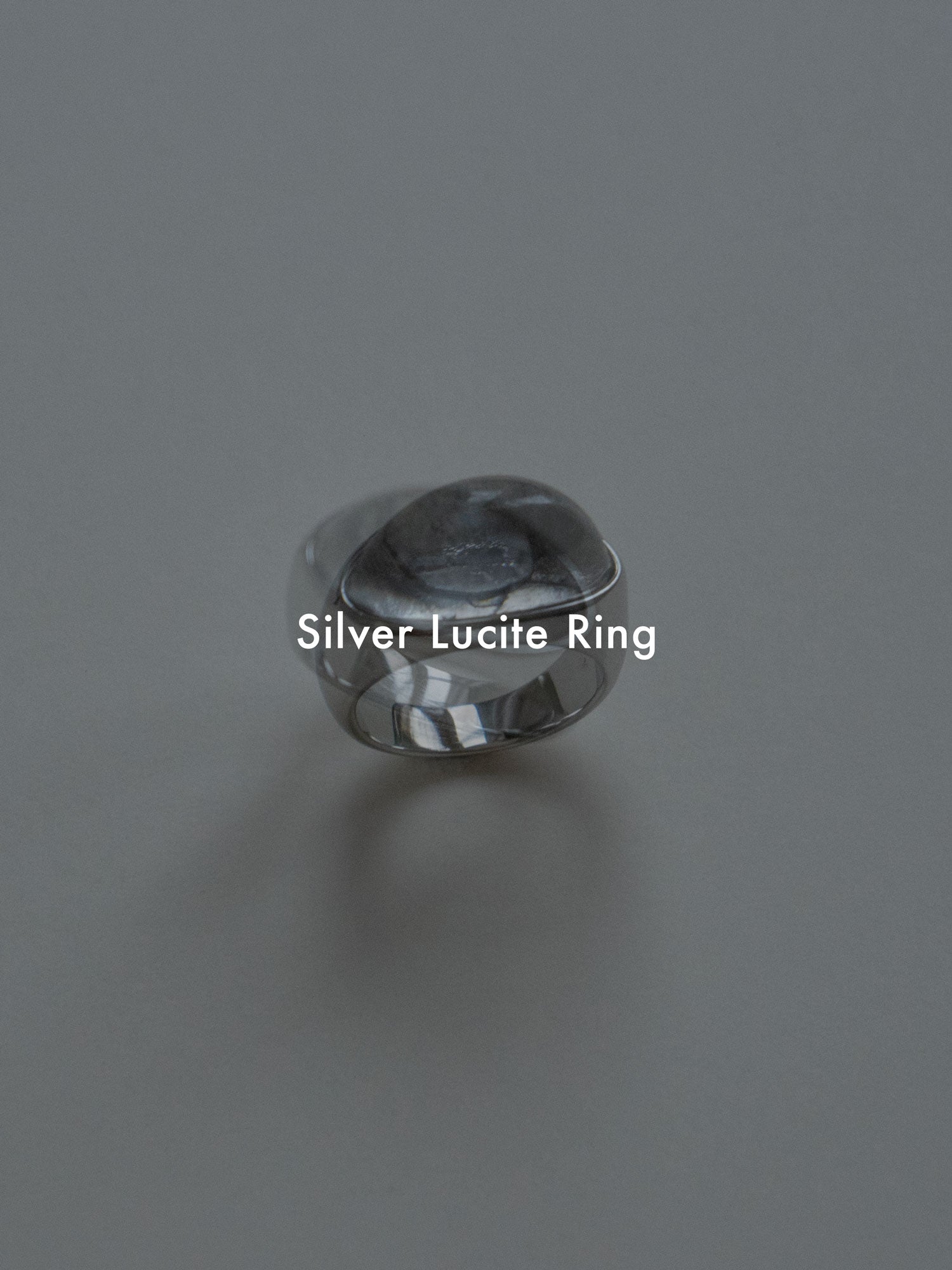 Bague Lucite Argentée - Transparente