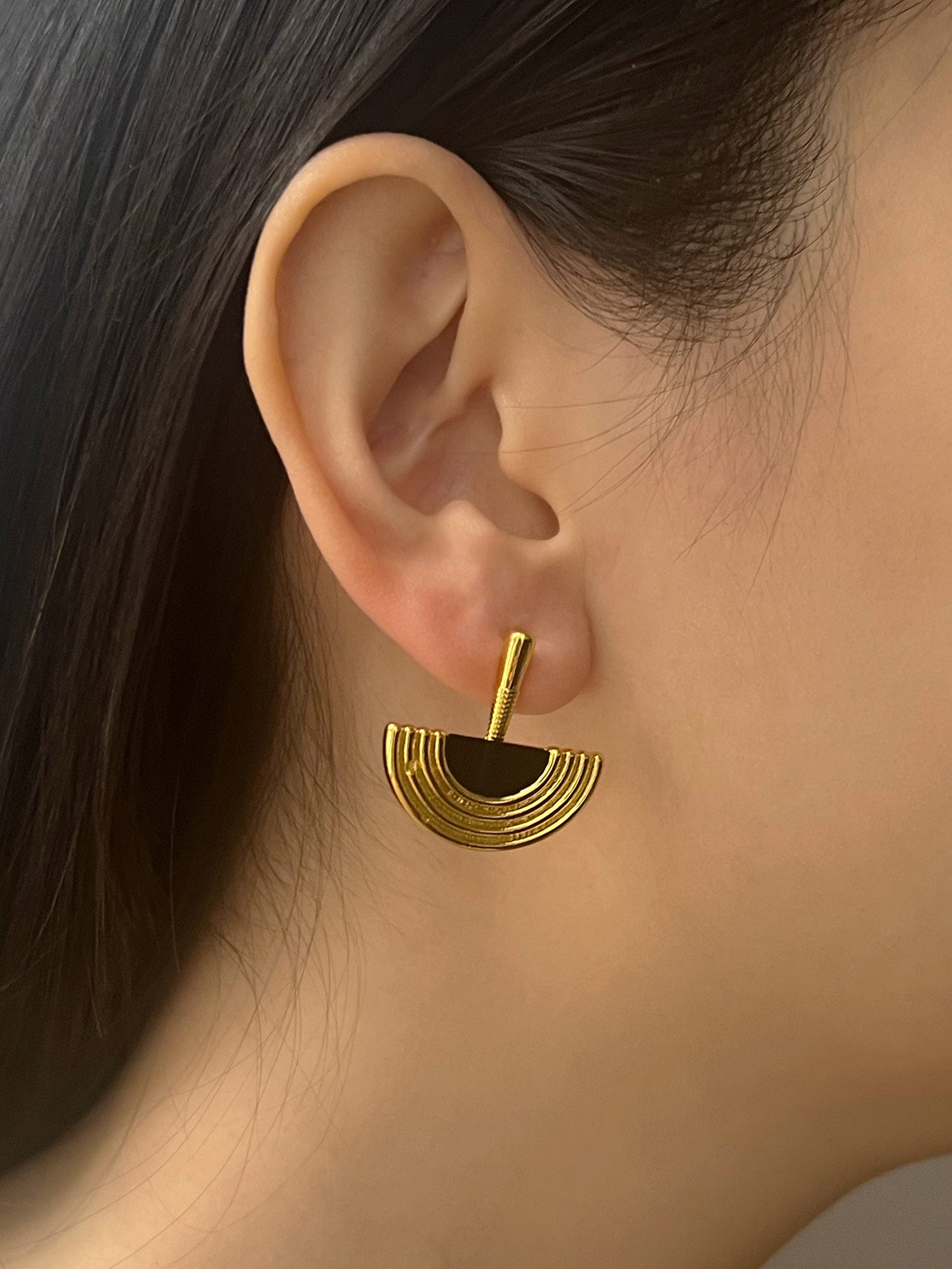 Boucles d’oreilles demi-cercle héritage