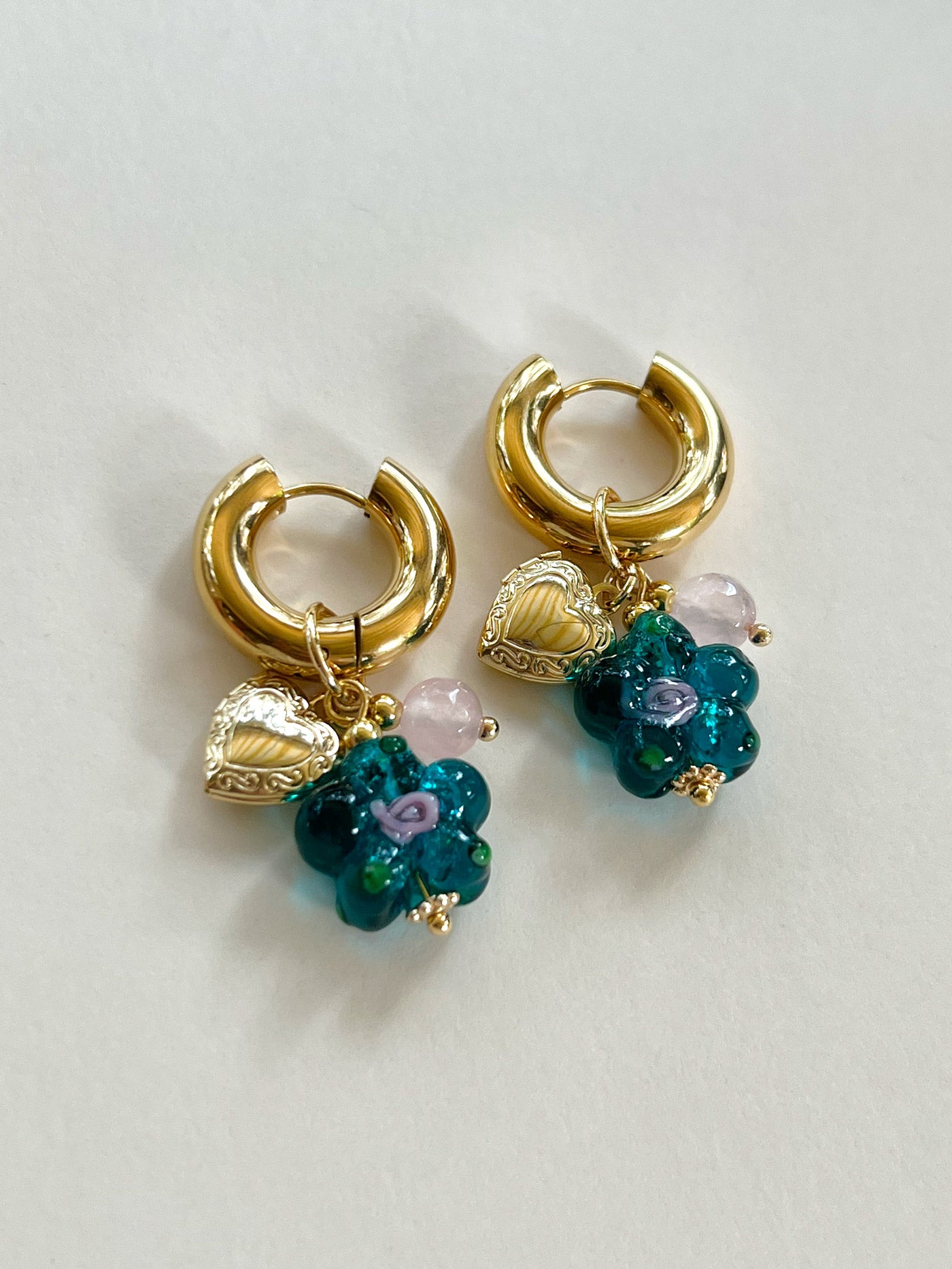 teal glassflower chunkyhoops3
