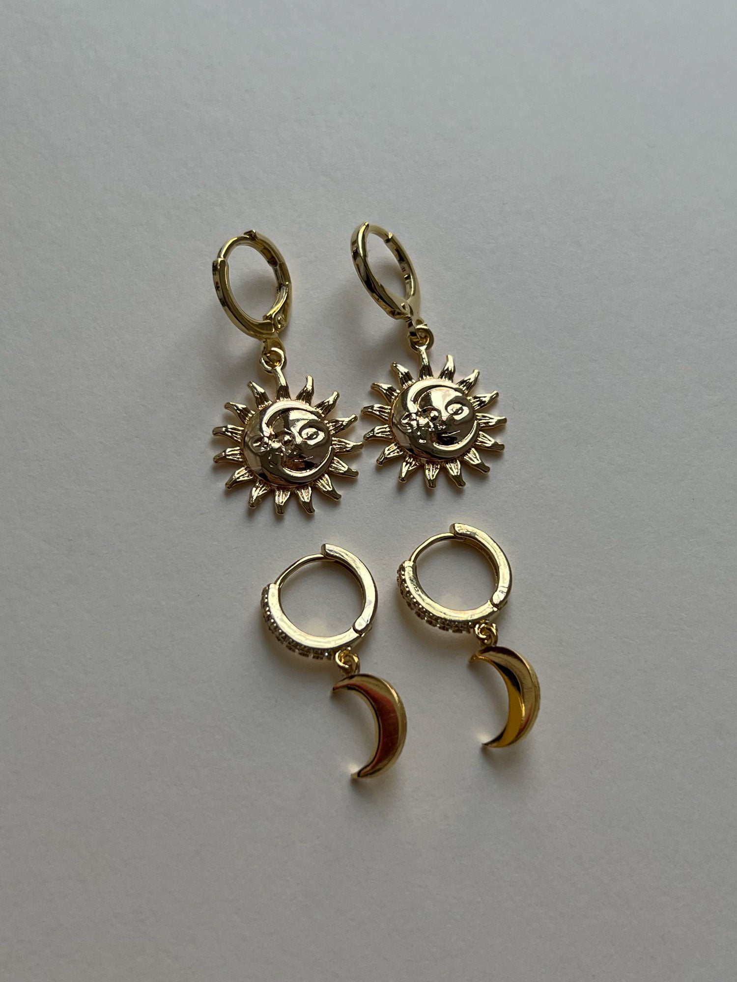 Crescent Moon Pavé Huggies