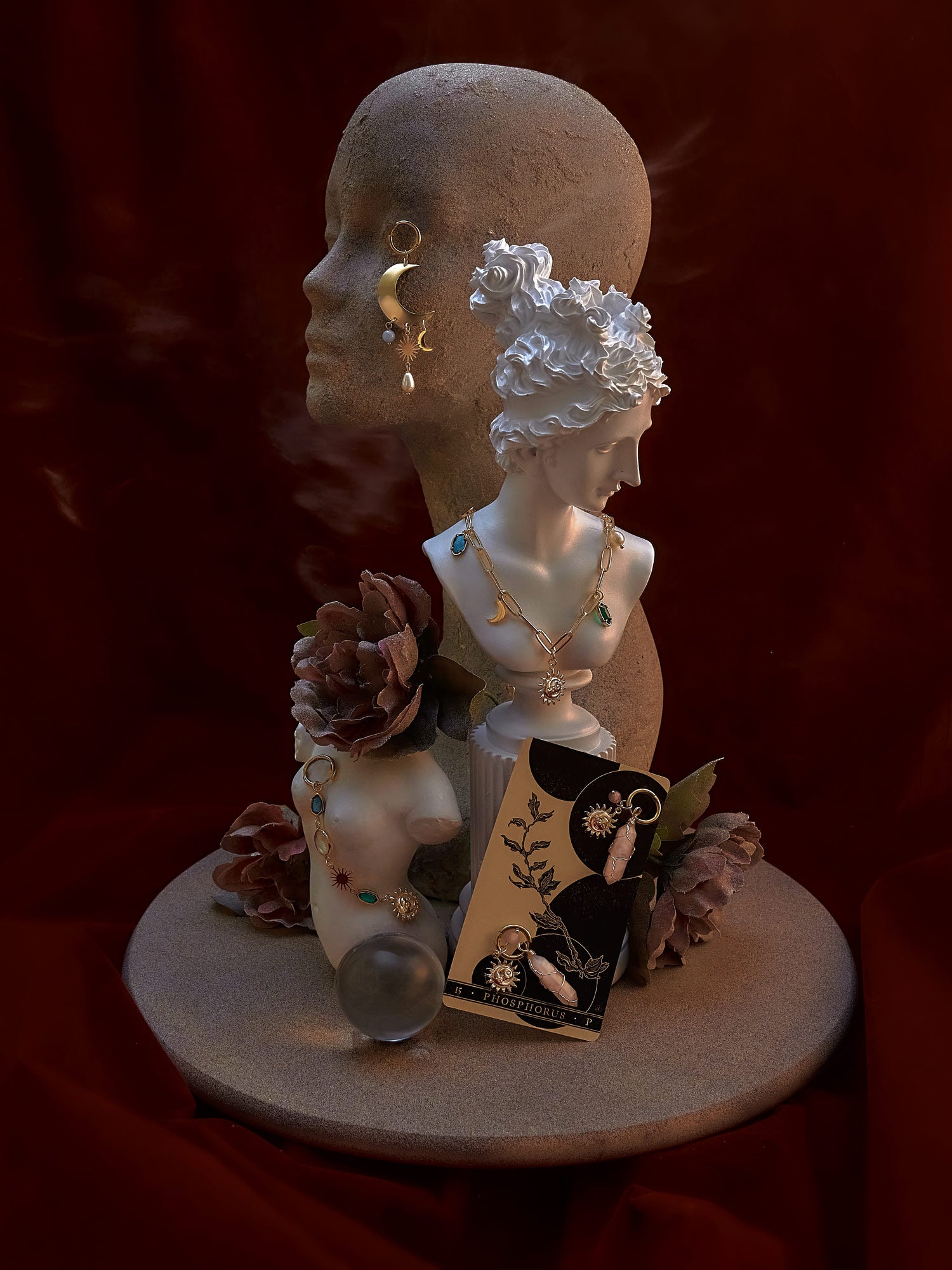 Collier Trombone Charmed Soleil-Lune - Clair