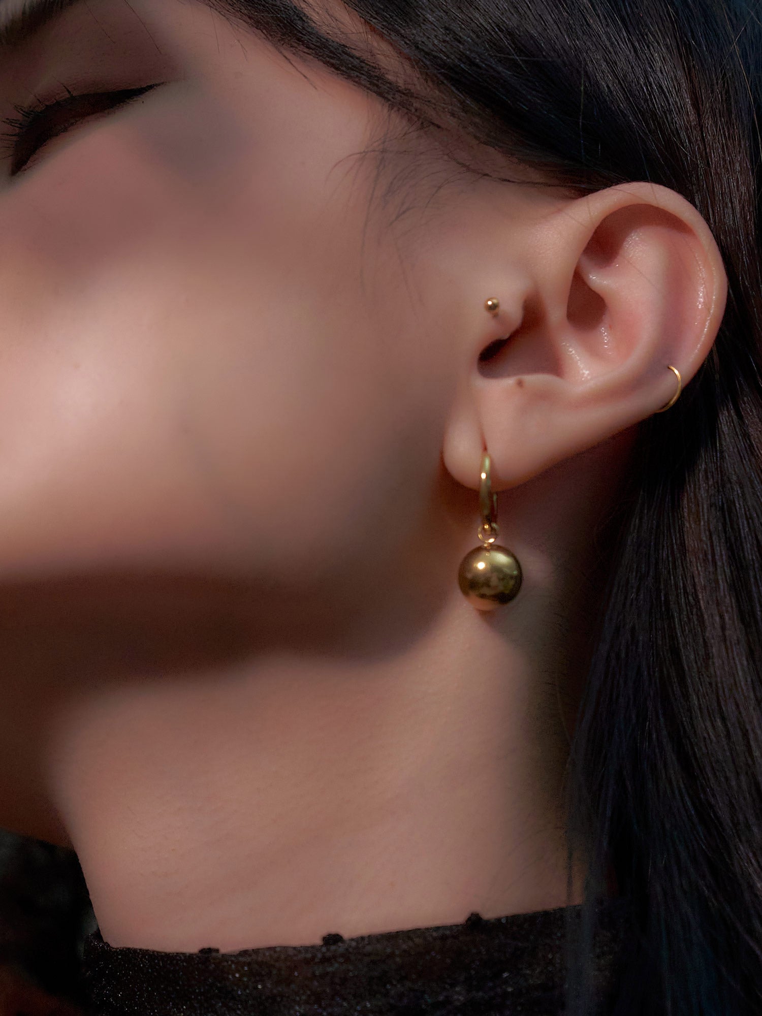 Spherical Gold Hoops