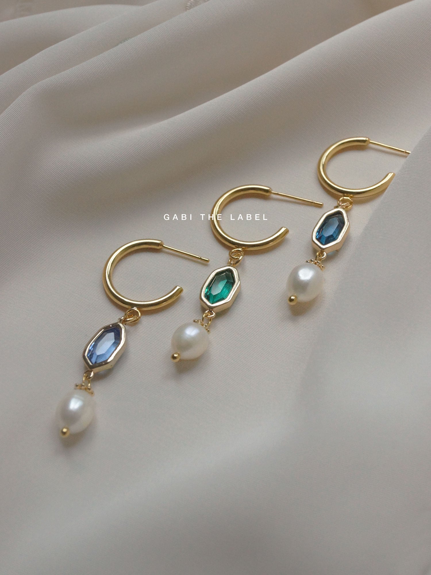 Boucles d'oreilles Hildur - Bleuet *Plaqué or 18 carats