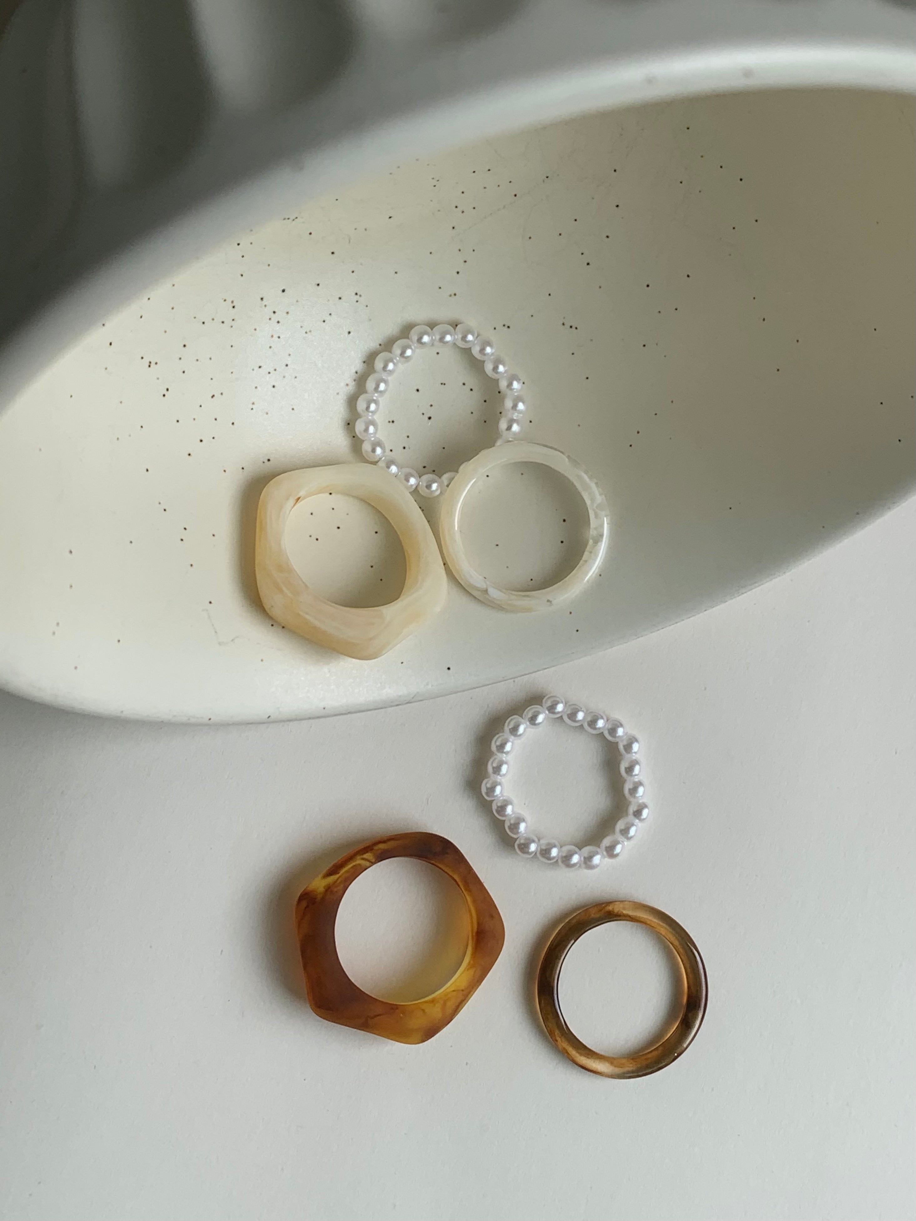 Set of 3 Rings - Brown
