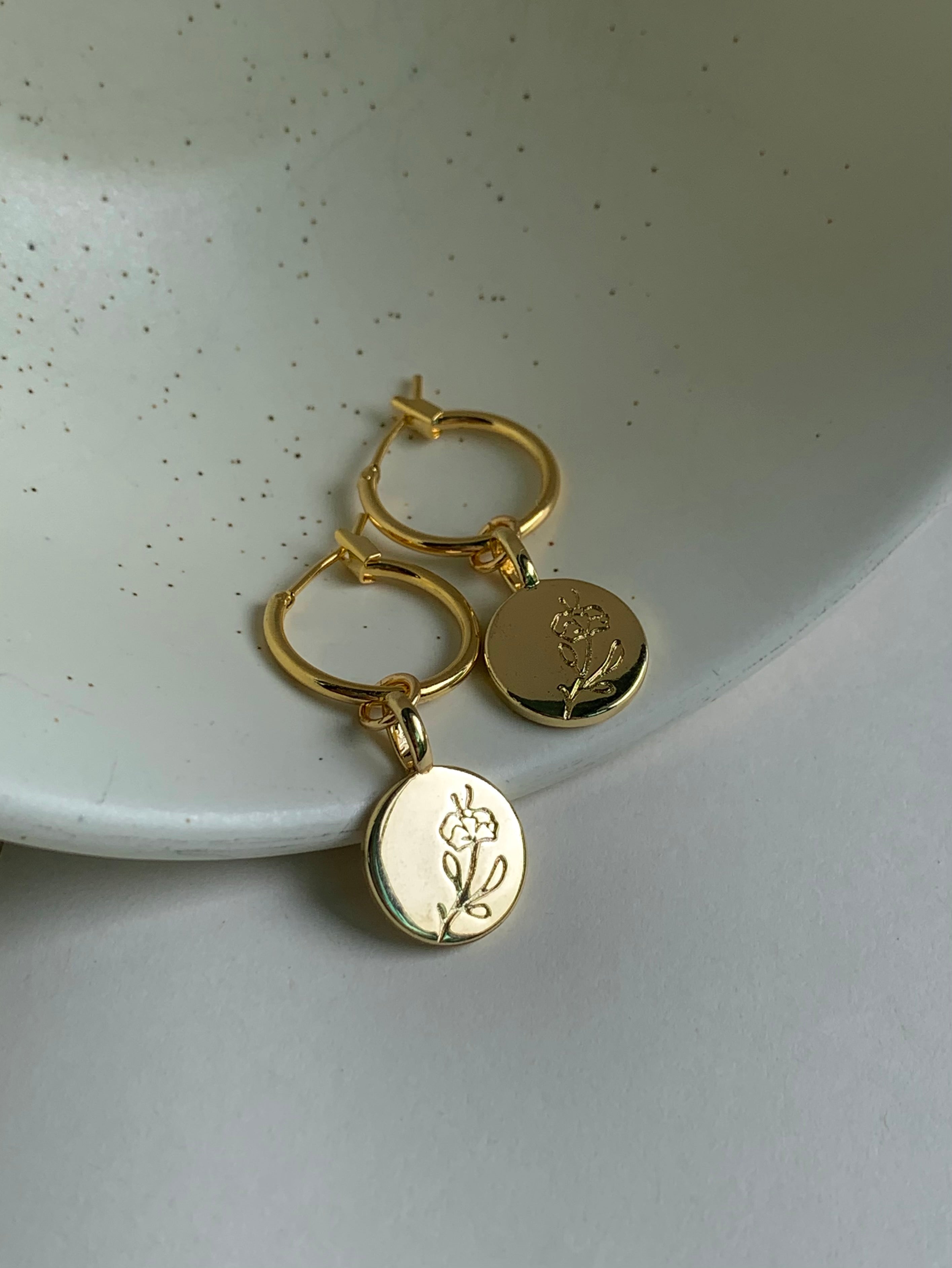 Peony Pendant Hoops