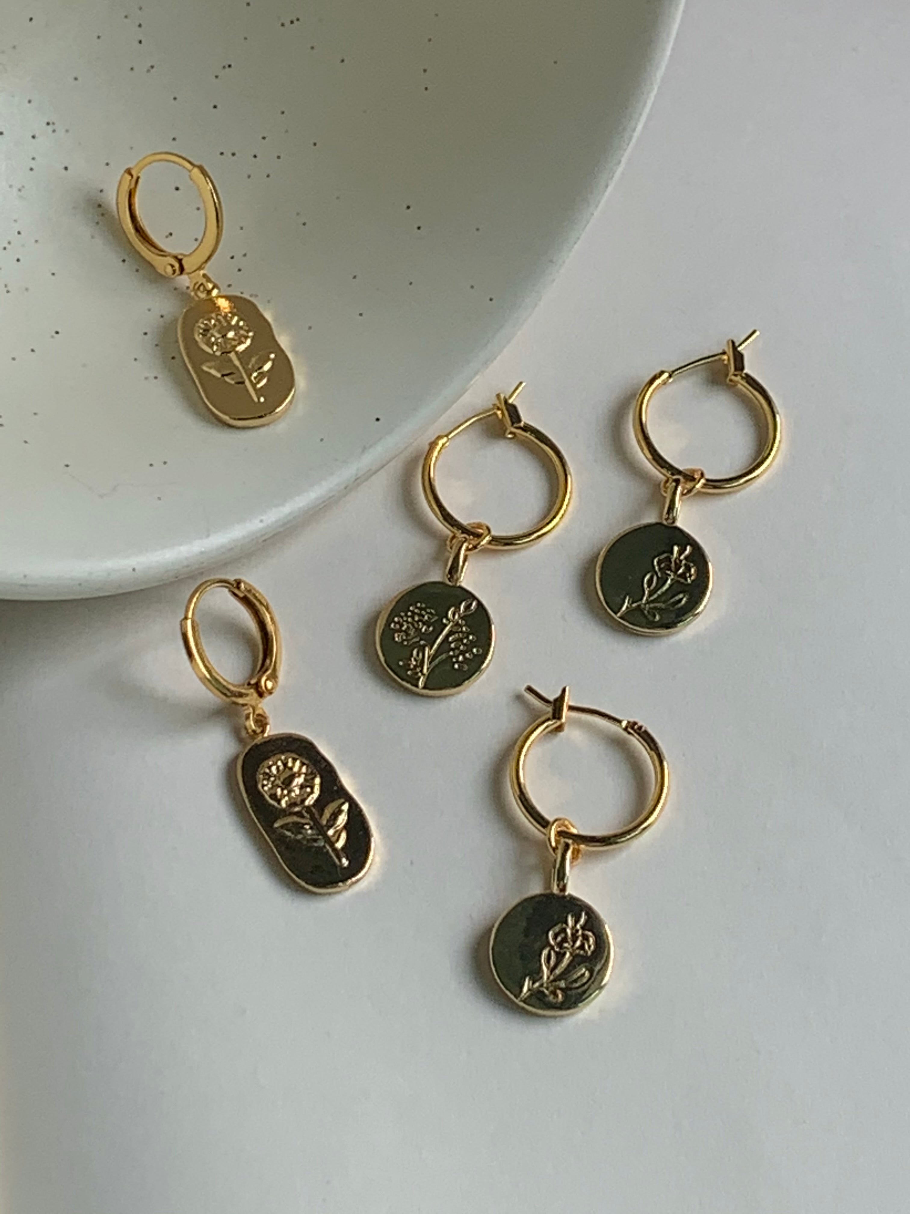 Baby's Breath Pendant Hoops
