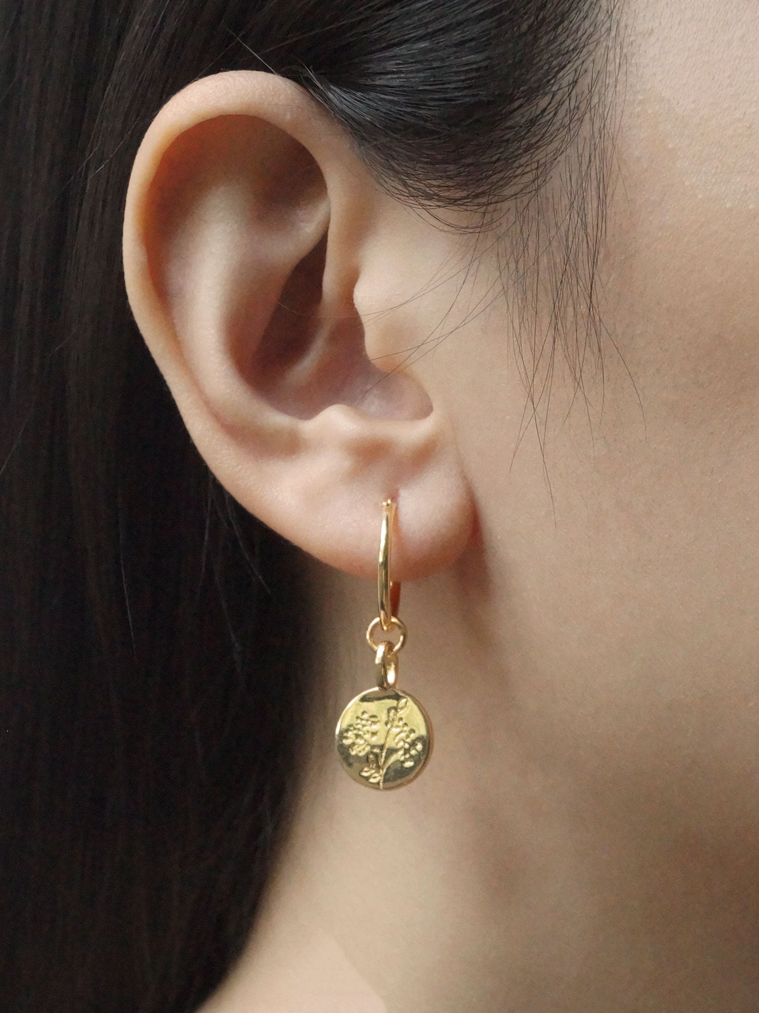 Baby's Breath Pendant Hoops