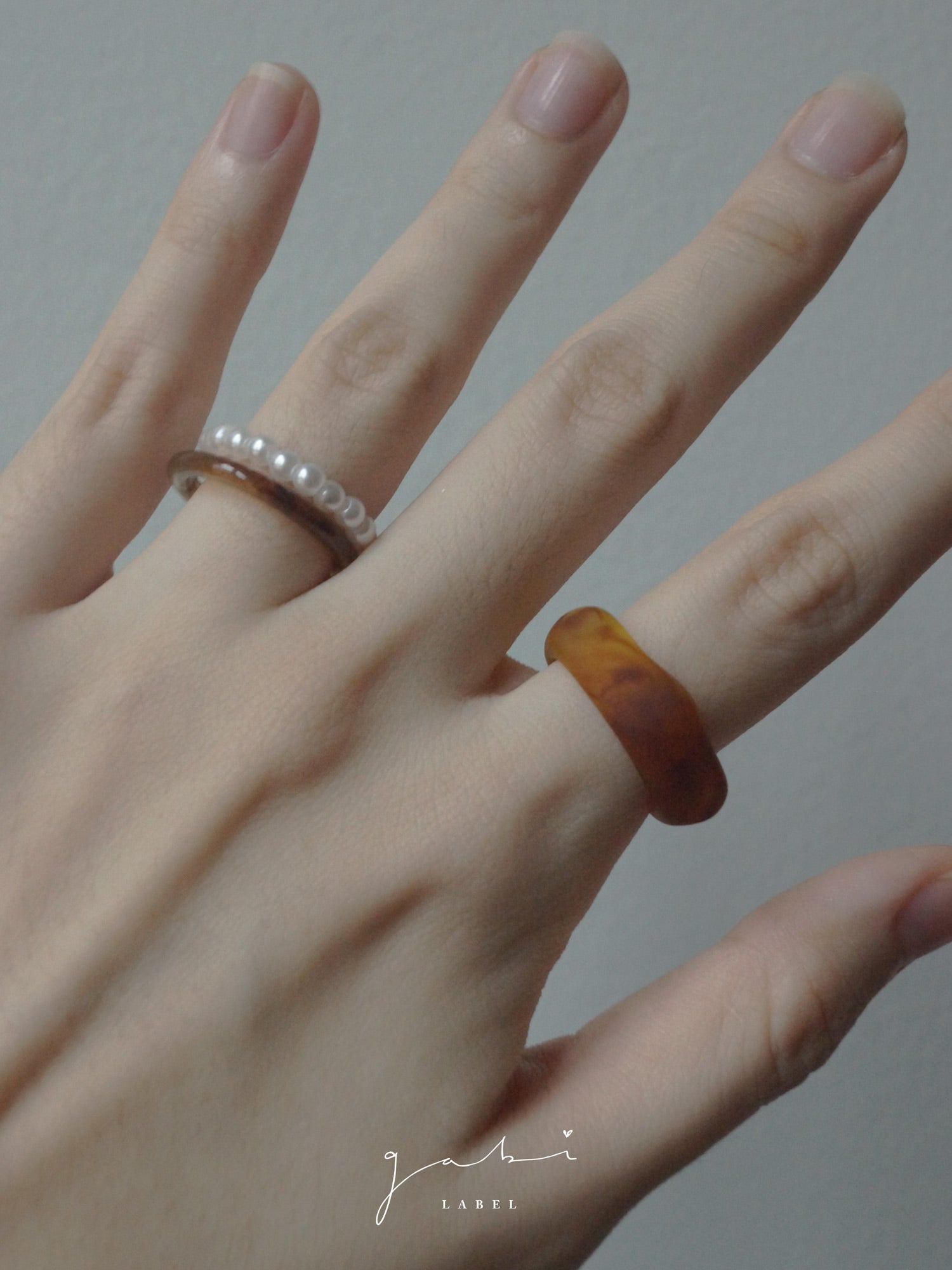 Set of 3 Rings - Brown